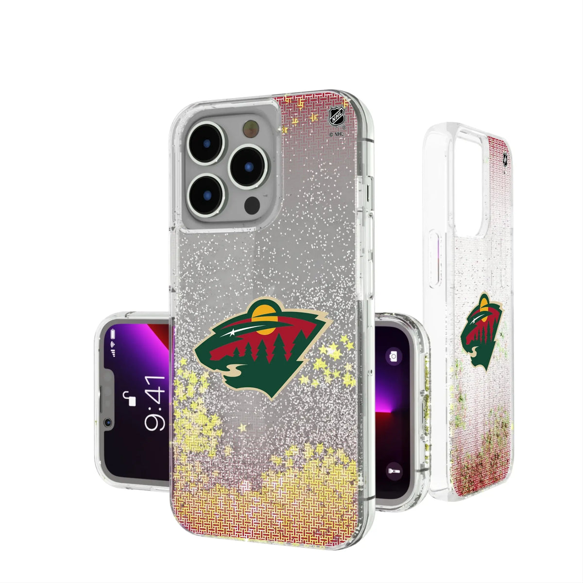 Minnesota Wild Linen iPhone Glitter Phone Case for Apple iPhone#Device_iPhone 13 Pro