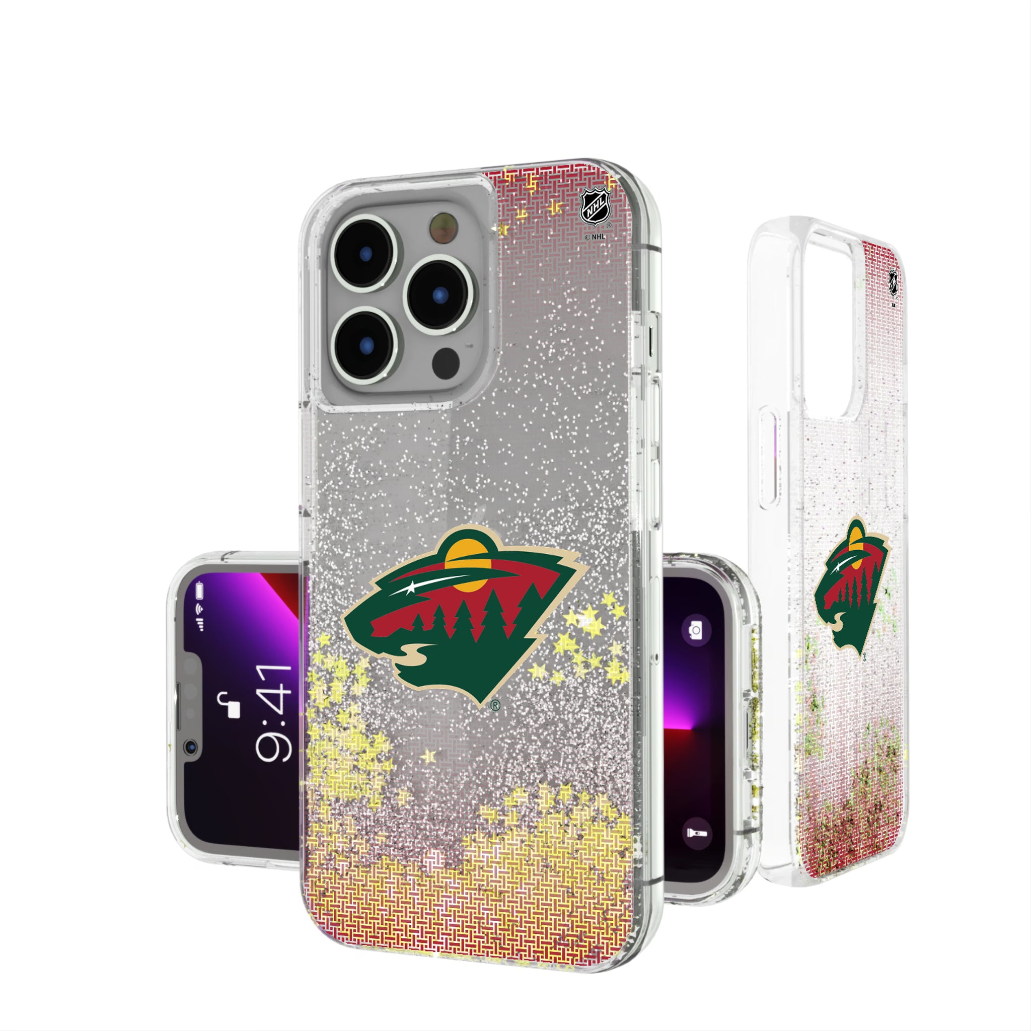 Minnesota Wild Linen iPhone Glitter Phone Case for Apple iPhone
