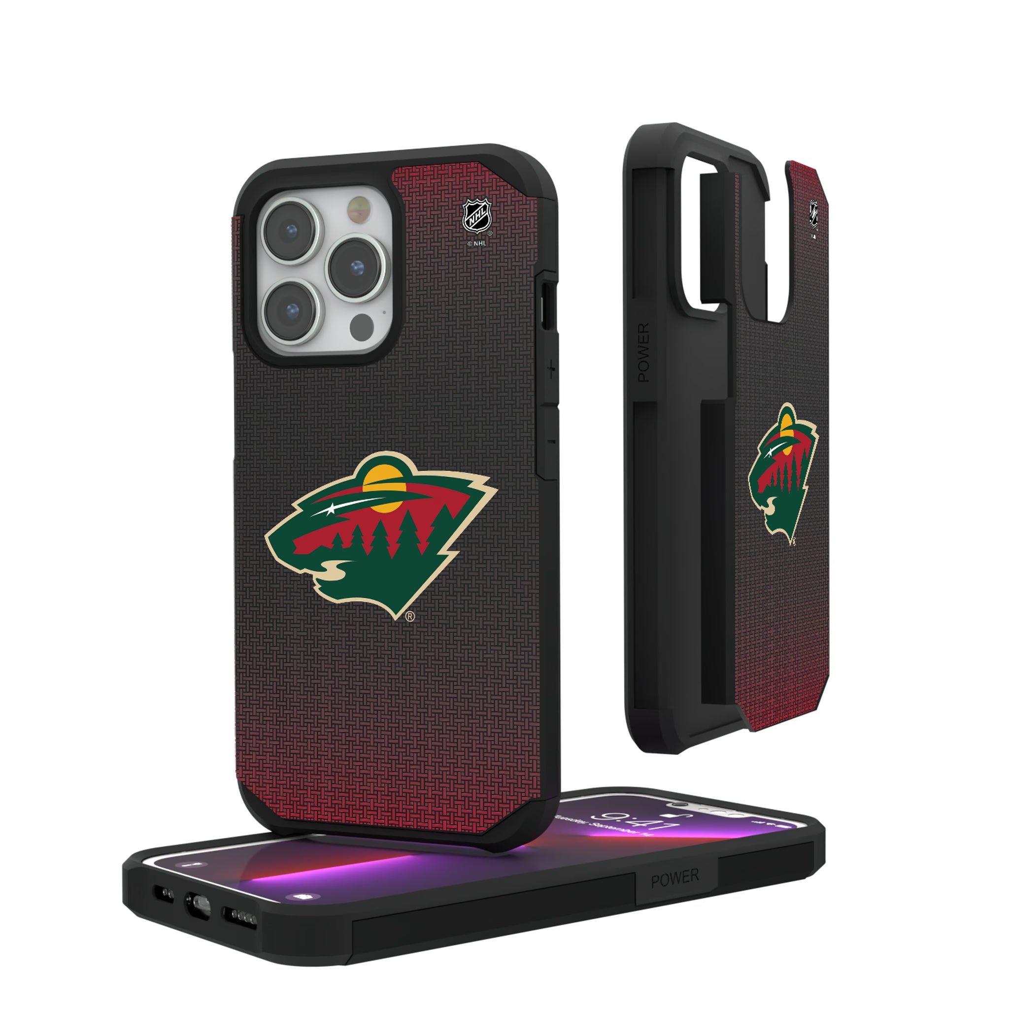 Minnesota Wild Linen iPhone Rugged Phone Case for Apple iPhone#Device_iPhone 13 Pro