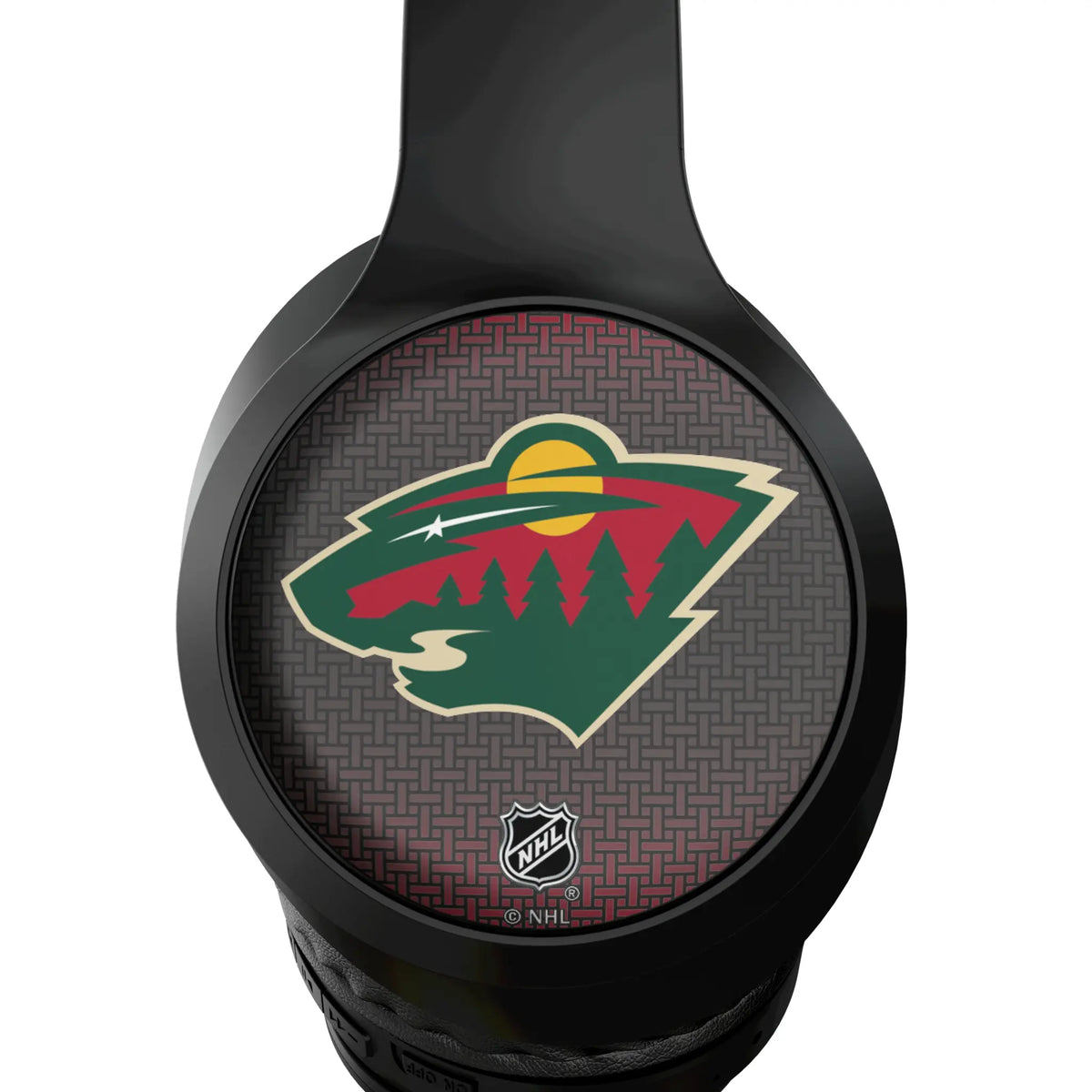 Minnesota Wild Linen Wireless Over-Ear Headphones With Case - Detail