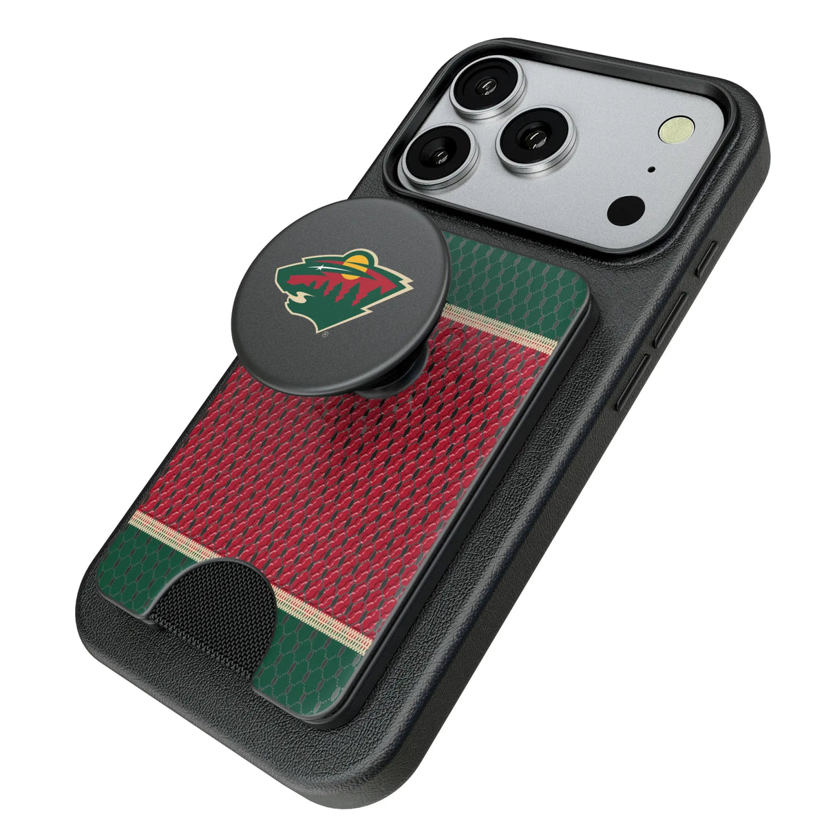 Minnesota Wild Mesh Popsockets Wallet Magnetic - Isometric View