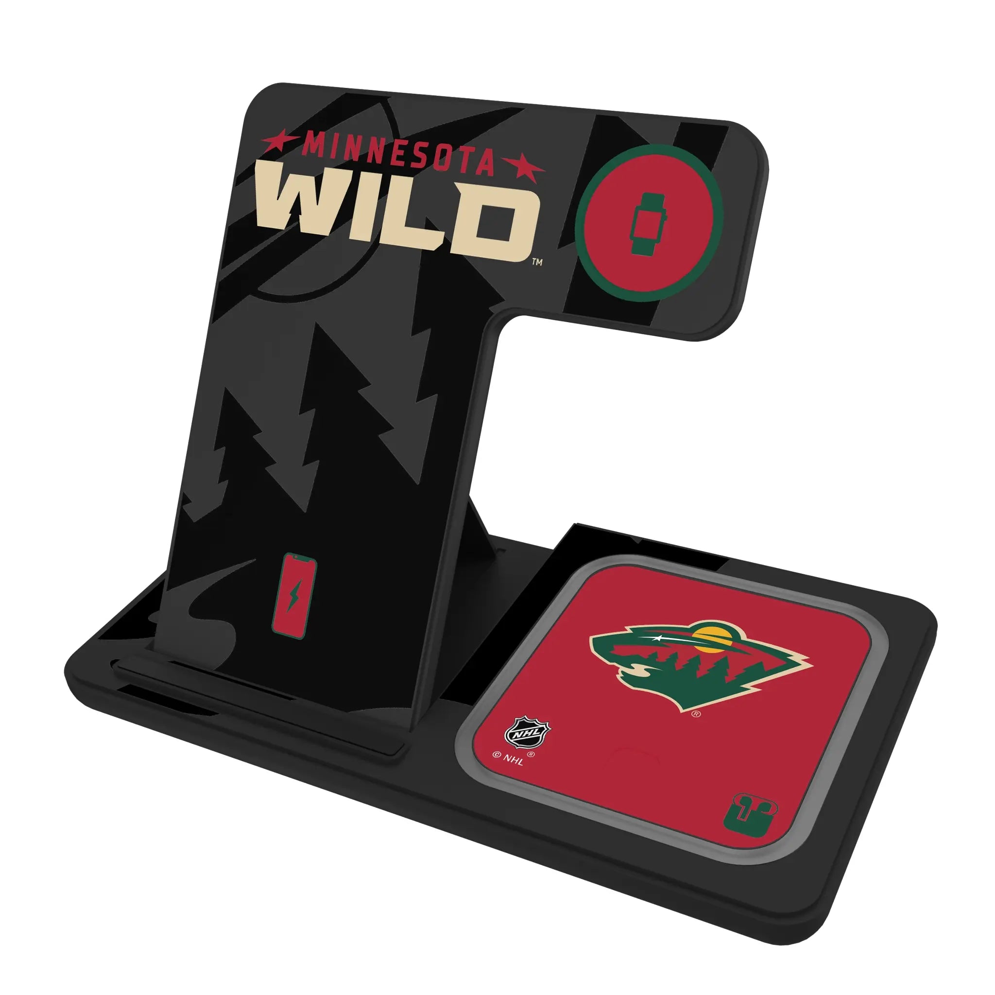 Minnesota Wild Monocolor Tilt 3 in 1 Charging Station