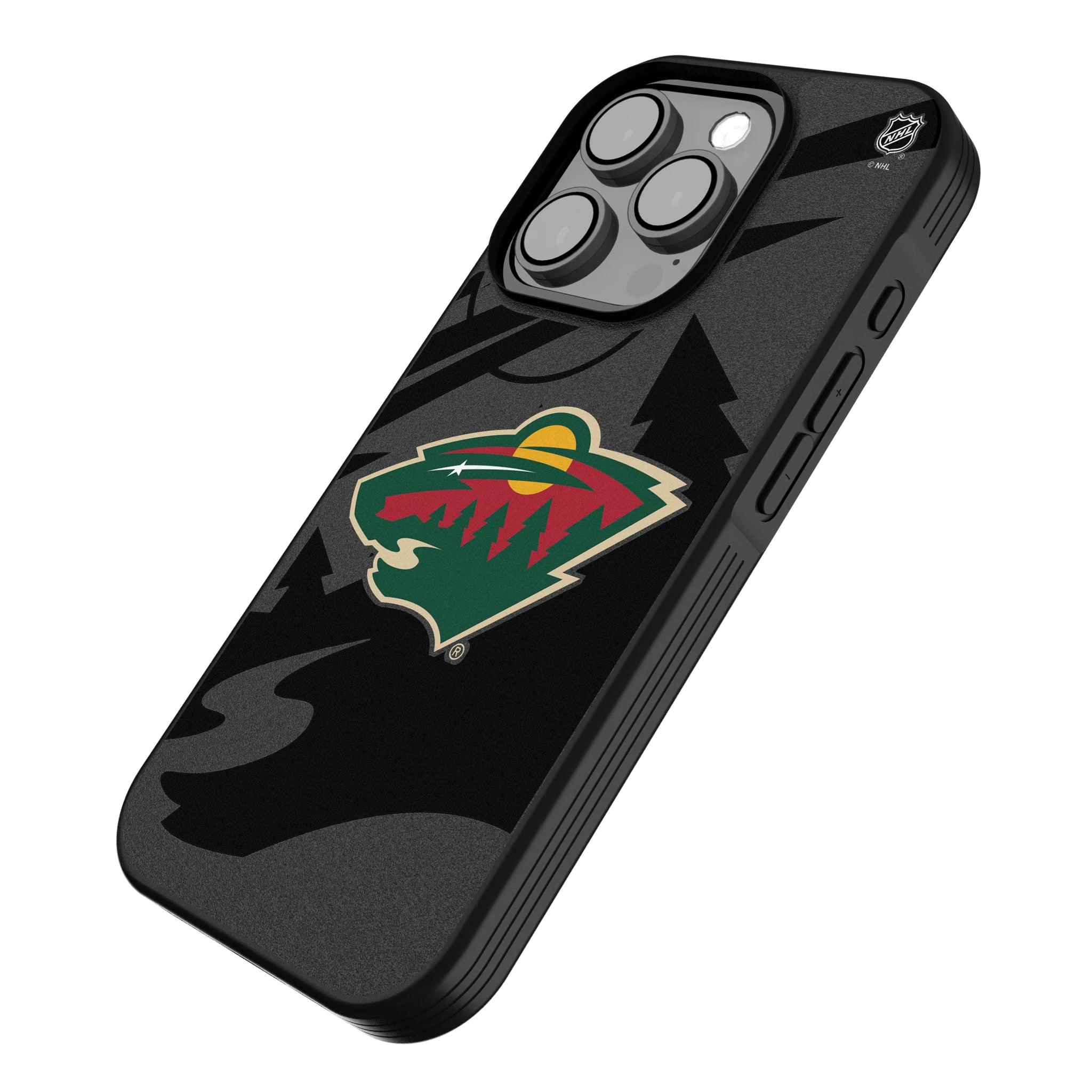 Minnesota Wild Monocolor Tilt iPhone Bump Phone Case for Apple iPhone - Isometric View