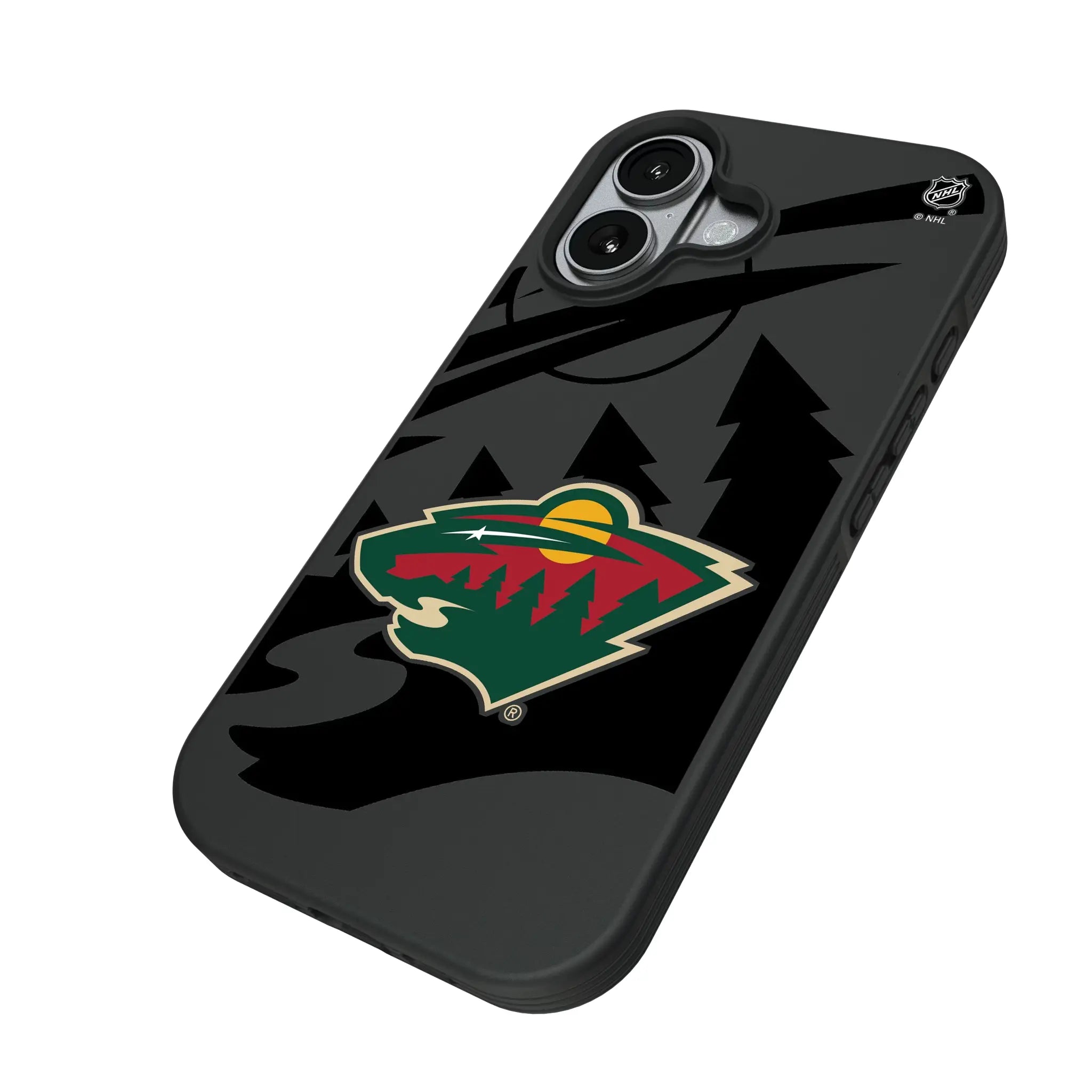 Minnesota Wild Monocolor Tilt iPhone Bump Phone Case for Apple iPhone - Isometric View#Device_iPhone 17