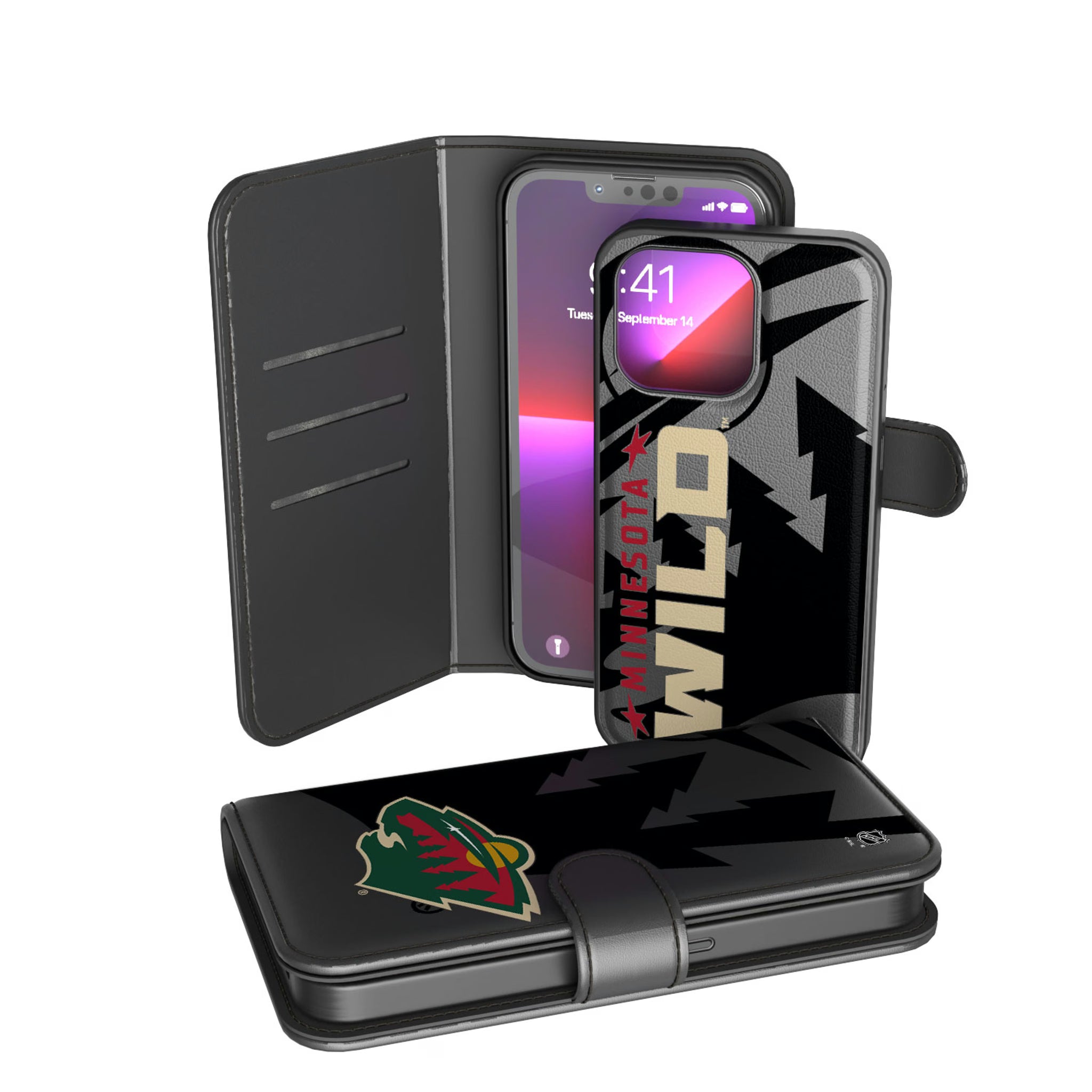 Minnesota Wild Monocolor Tilt iPhone Wallet Phone Case for Apple iPhone