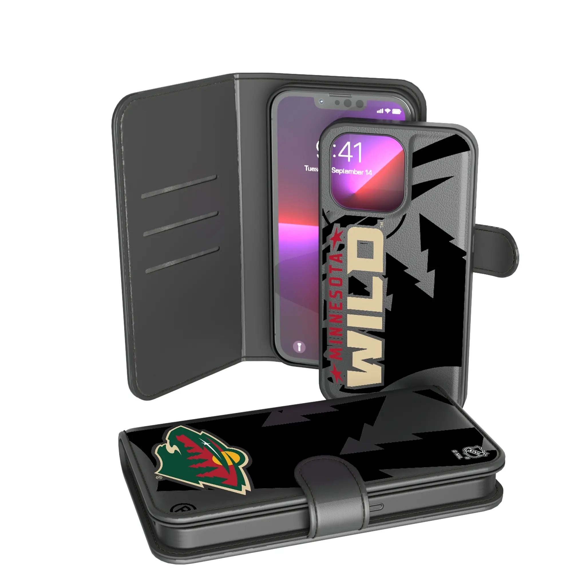Minnesota Wild Monocolor Tilt iPhone Wallet Phone Case for Apple iPhone