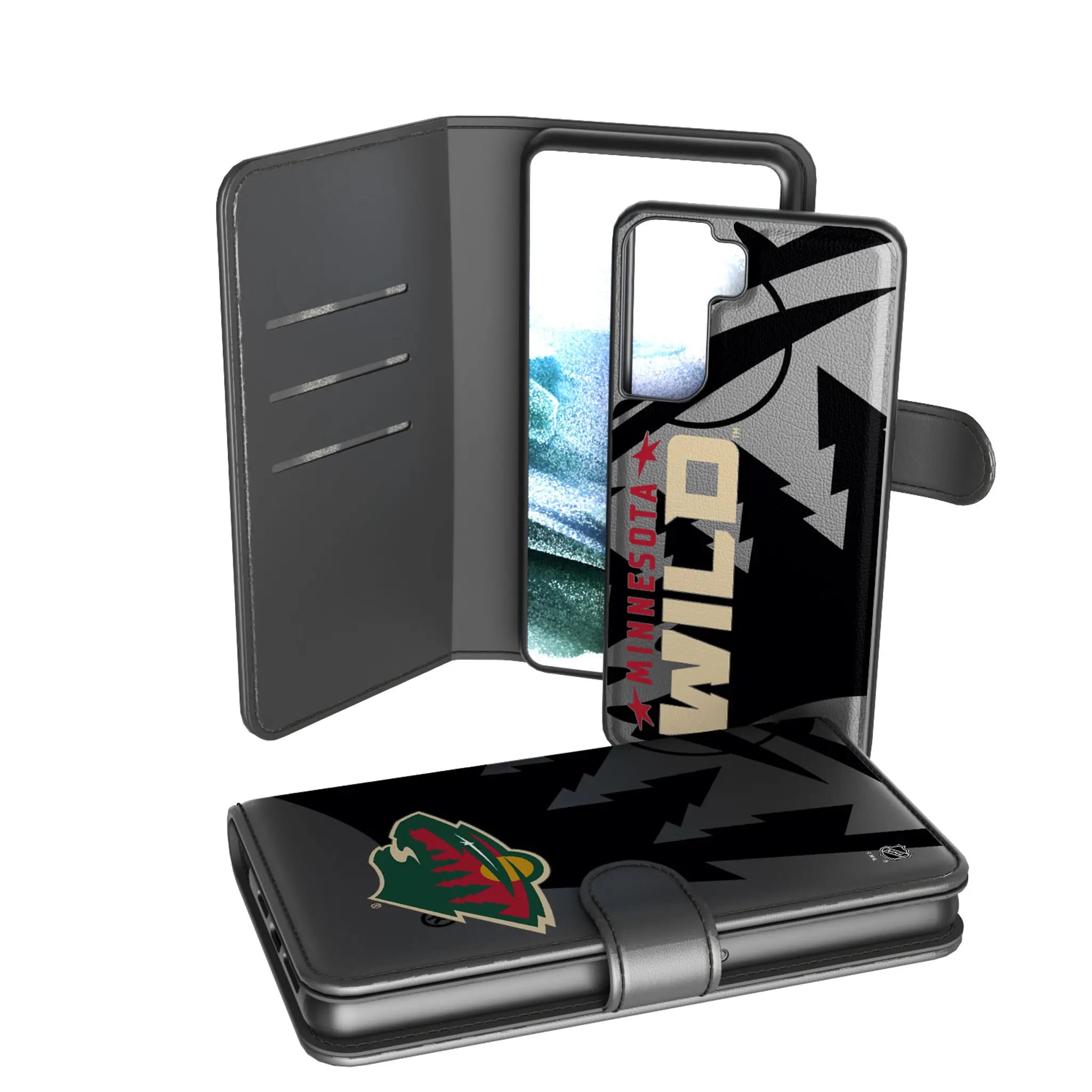 Minnesota Wild Monocolor Tilt Galaxy Wallet Phone Case for Samsung Galaxy