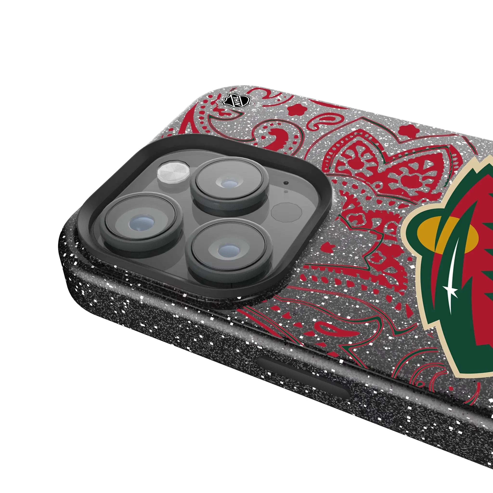 Minnesota Wild Paisley iPhone Bling Phone Case for Apple iPhone - Detail