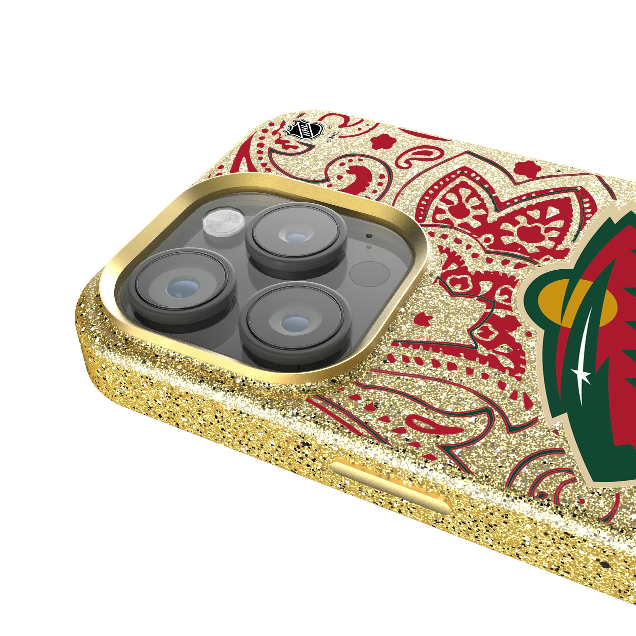 Minnesota Wild Paisley iPhone Bling Phone Case for Apple iPhone - Detail
