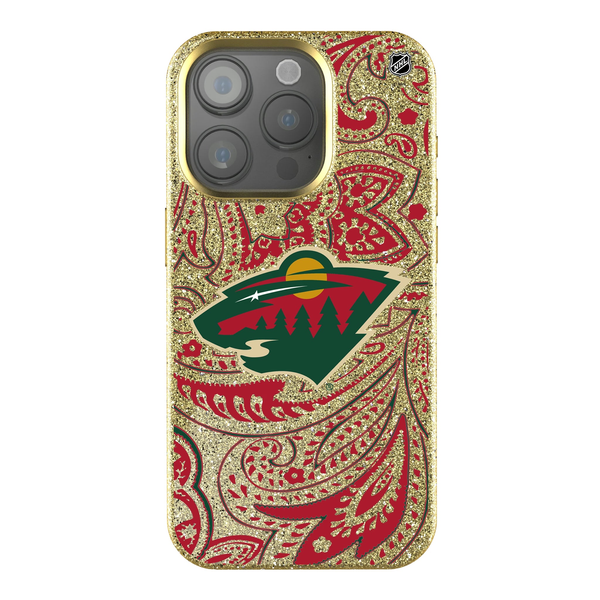 Minnesota Wild Paisley iPhone Bling Phone Case for Apple iPhone