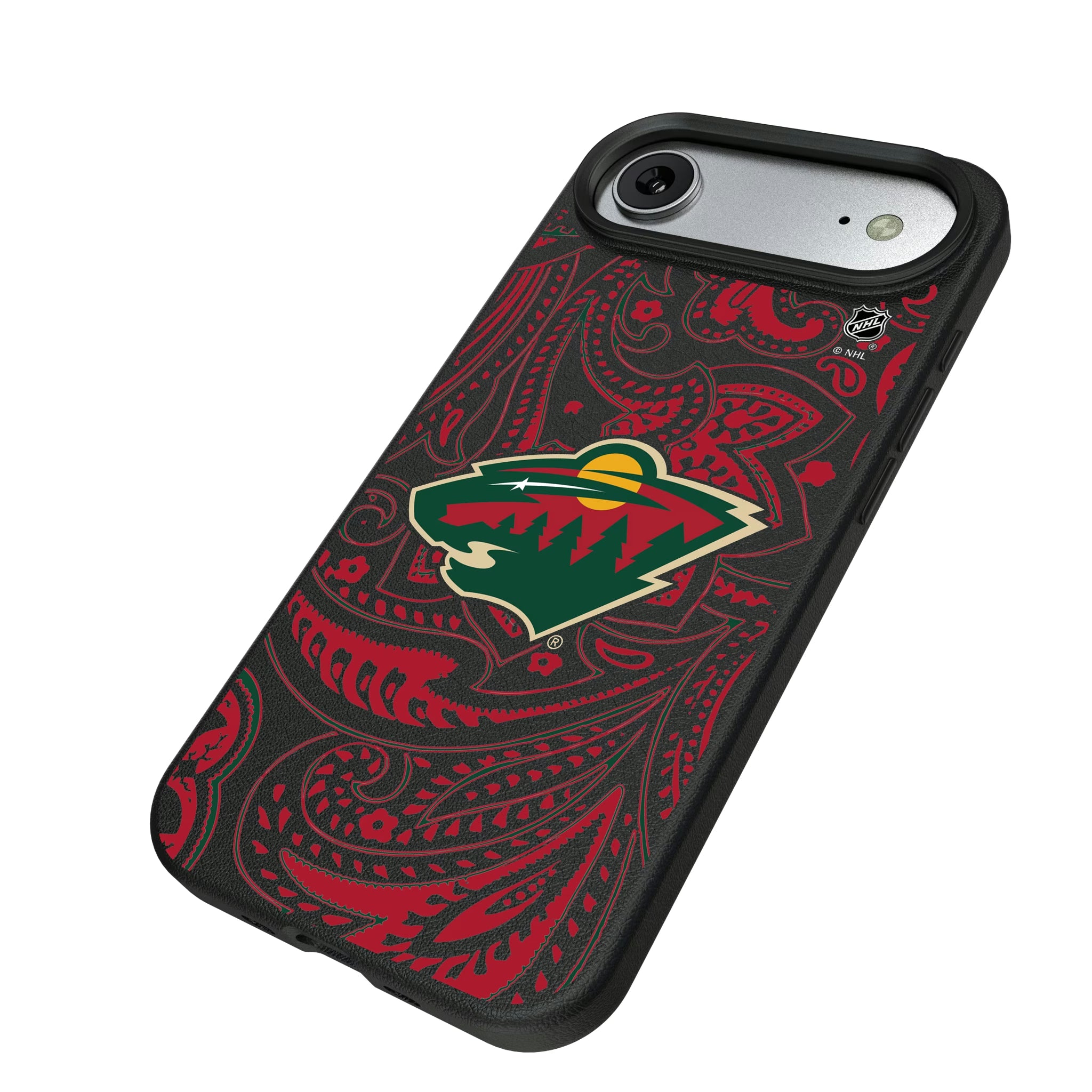 Minnesota Wild Paisley iPhone MagSafe Compatible Phone Case for Apple iPhone - Isometric View#Device_iPhone Air