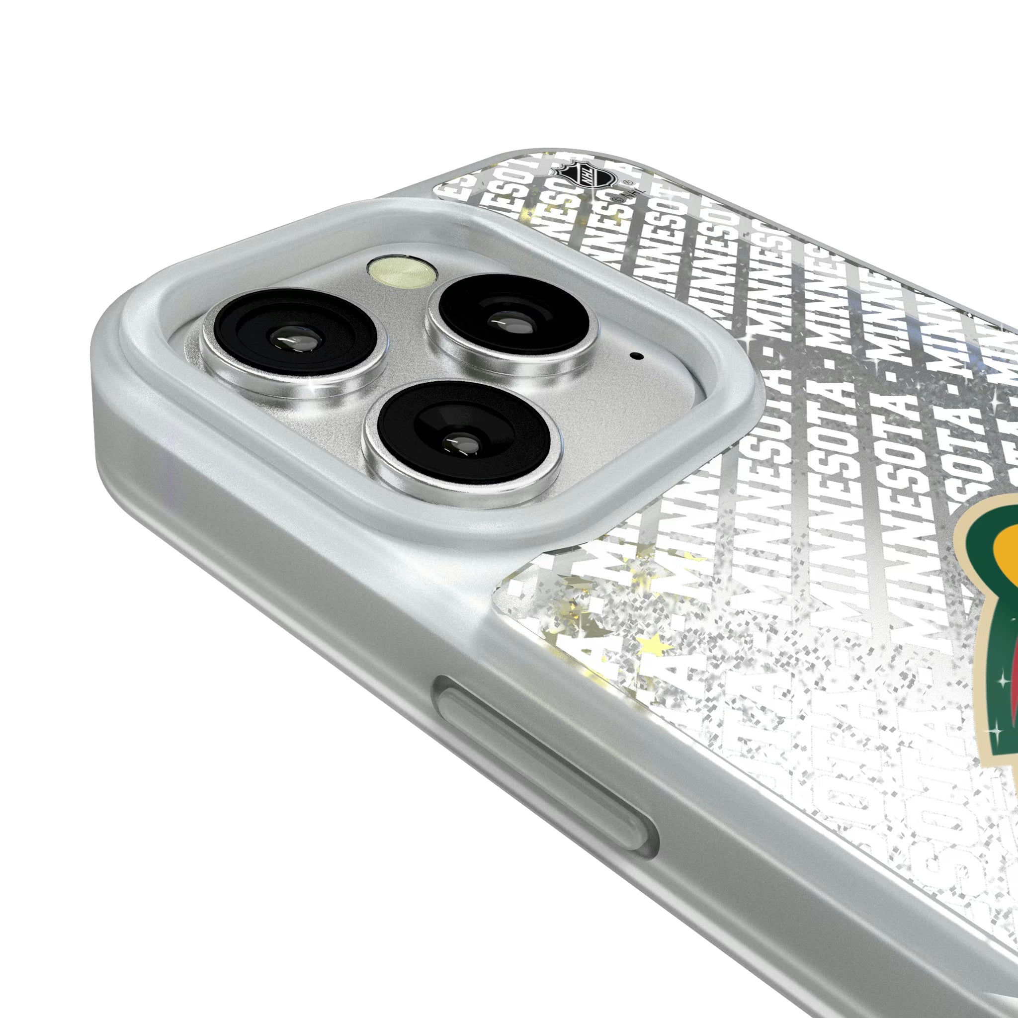 Minnesota Wild Personalized EndZone Plus iPhone Glitter Phone Case for Apple iPhone - Detail#Device_iPhone 16 Pro