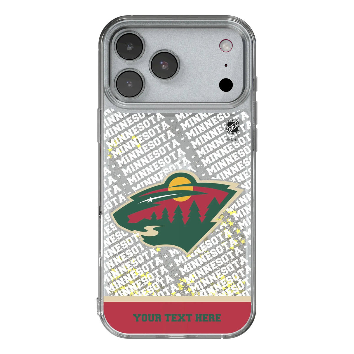 Minnesota Wild Personalized EndZone Plus iPhone Glitter Phone Case for Apple iPhone#Device_iPhone 17 Pro Max