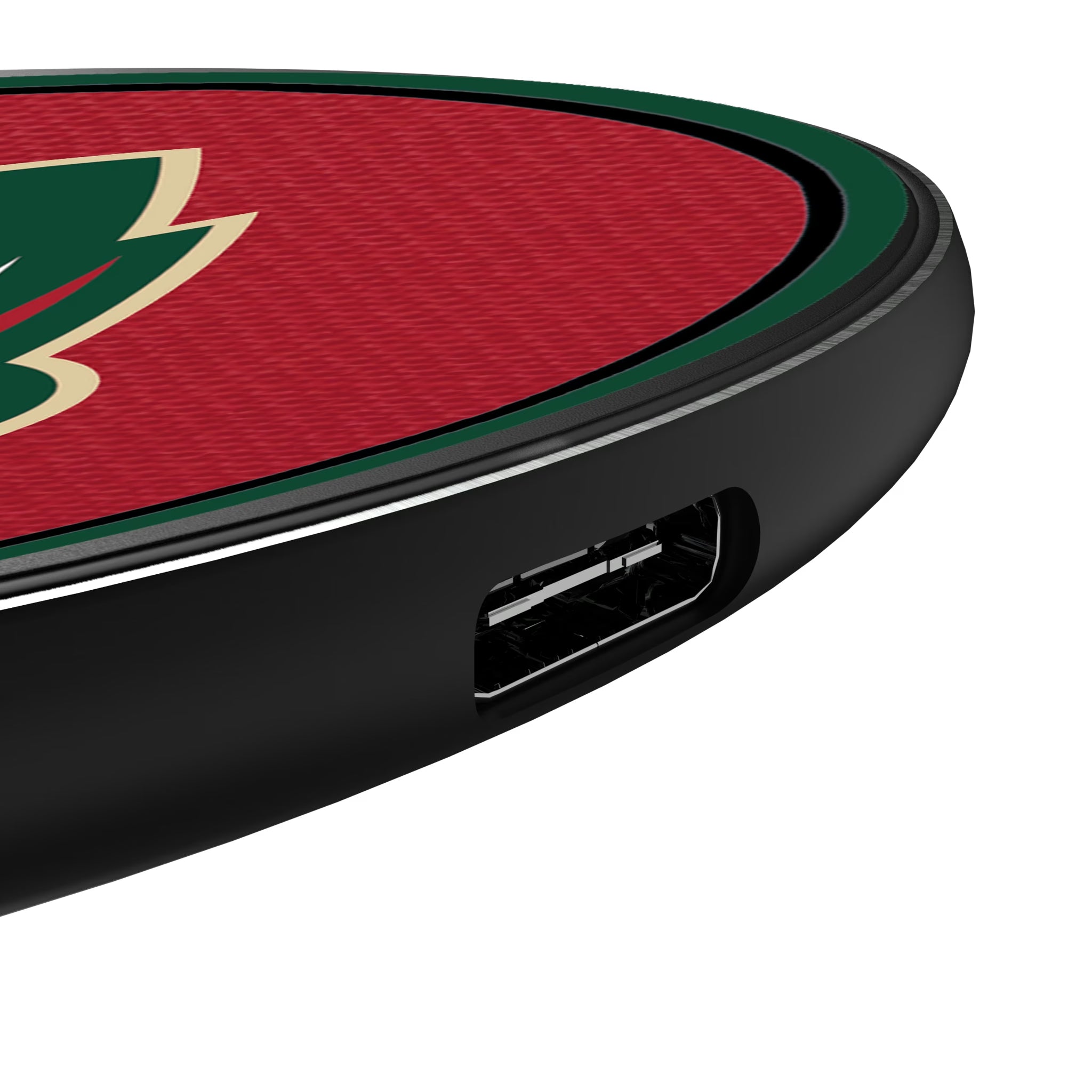 Minnesota Wild Personalized Endzone Solid 15-Watt Wireless Charger - Detail