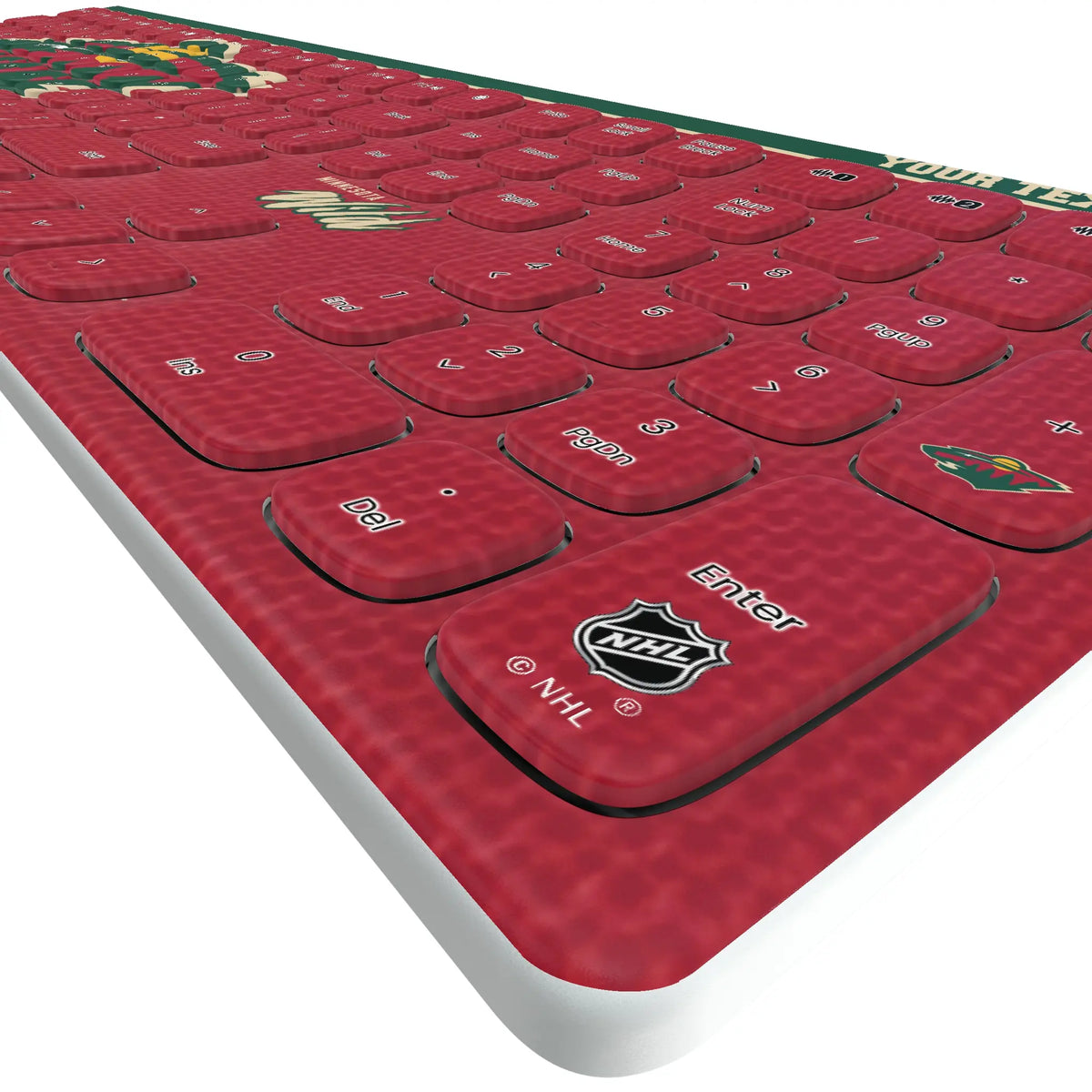 Minnesota Wild Personalized Endzone Solid KKB605 Curved Wireless Keyboard - Detail