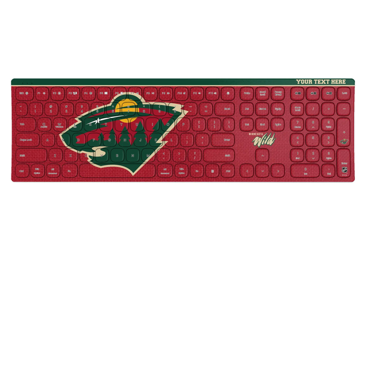 Minnesota Wild Personalized Endzone Solid KKB605 Curved Wireless Keyboard
