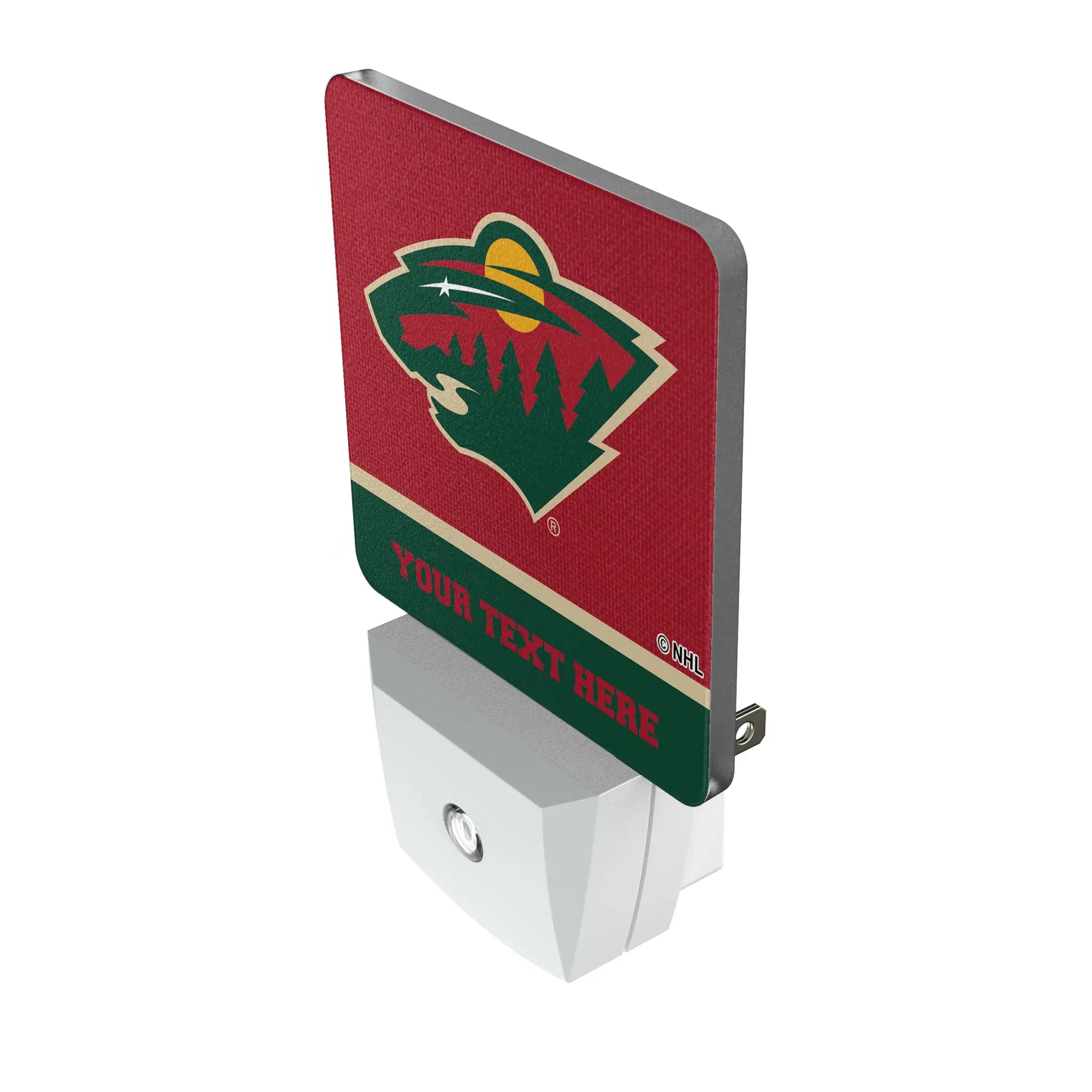 Minnesota Wild Personalized Endzone Solid Night Light 2-Pack - Isometric View