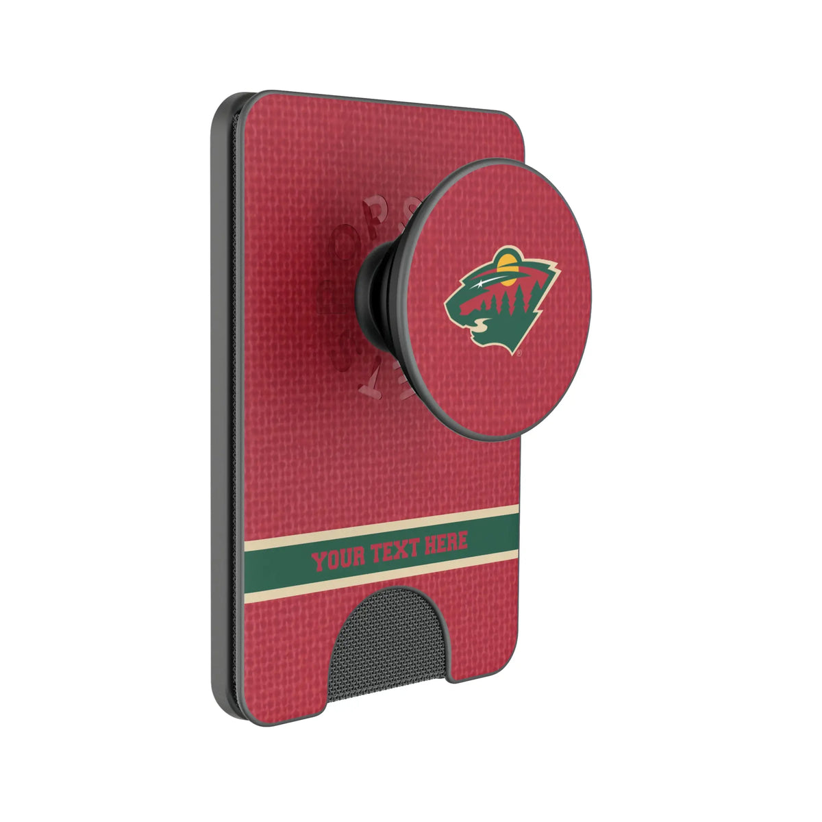 Minnesota Wild Personalized Endzone Solid Popsockets Wallet Magnetic