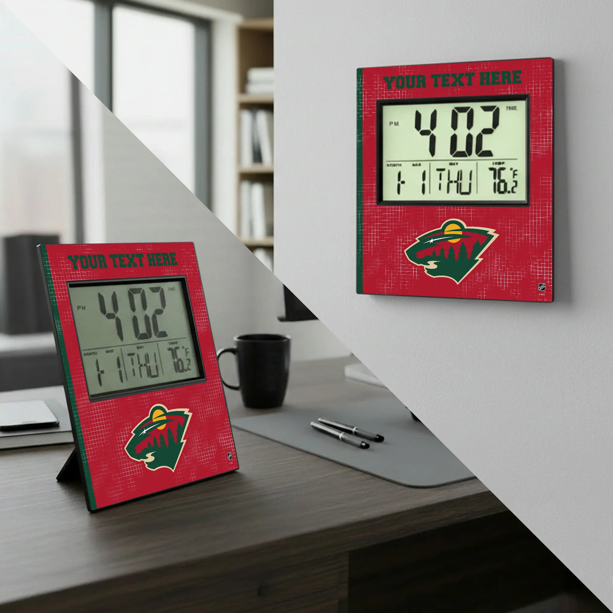 Minnesota Wild Personalized Hatch Wall Clock - Lifestyle
