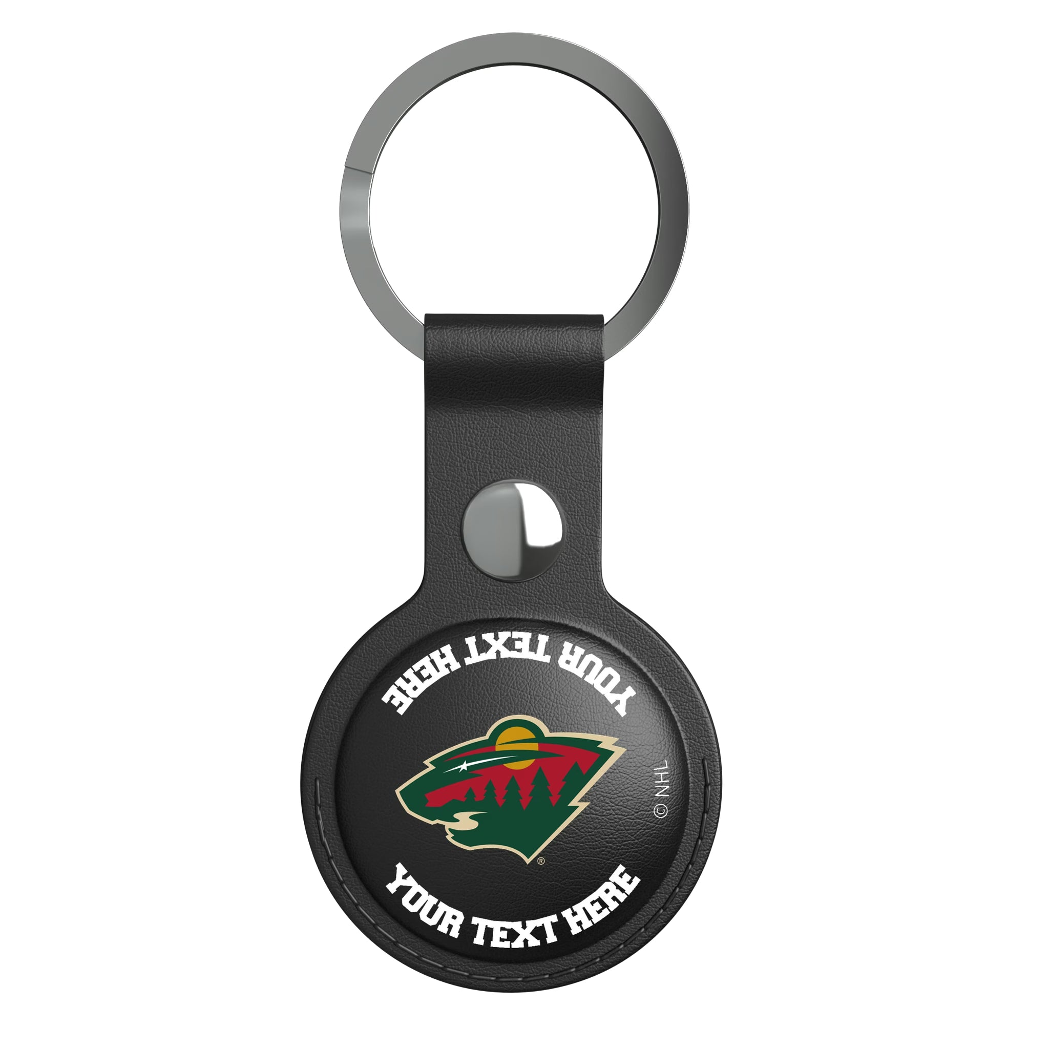Minnesota Wild Personalized Insignia AirTag Black Airtag Holder