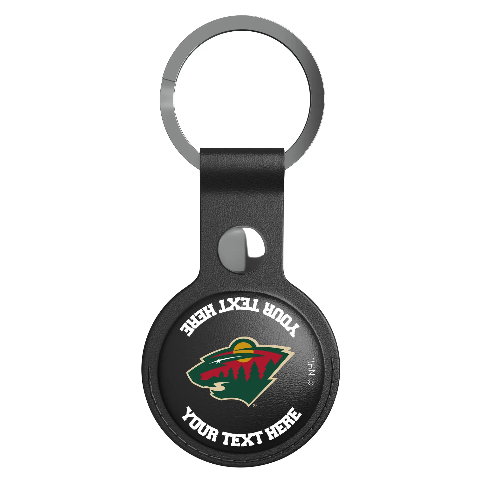 Minnesota Wild Personalized Insignia AirTag Black Airtag Holder