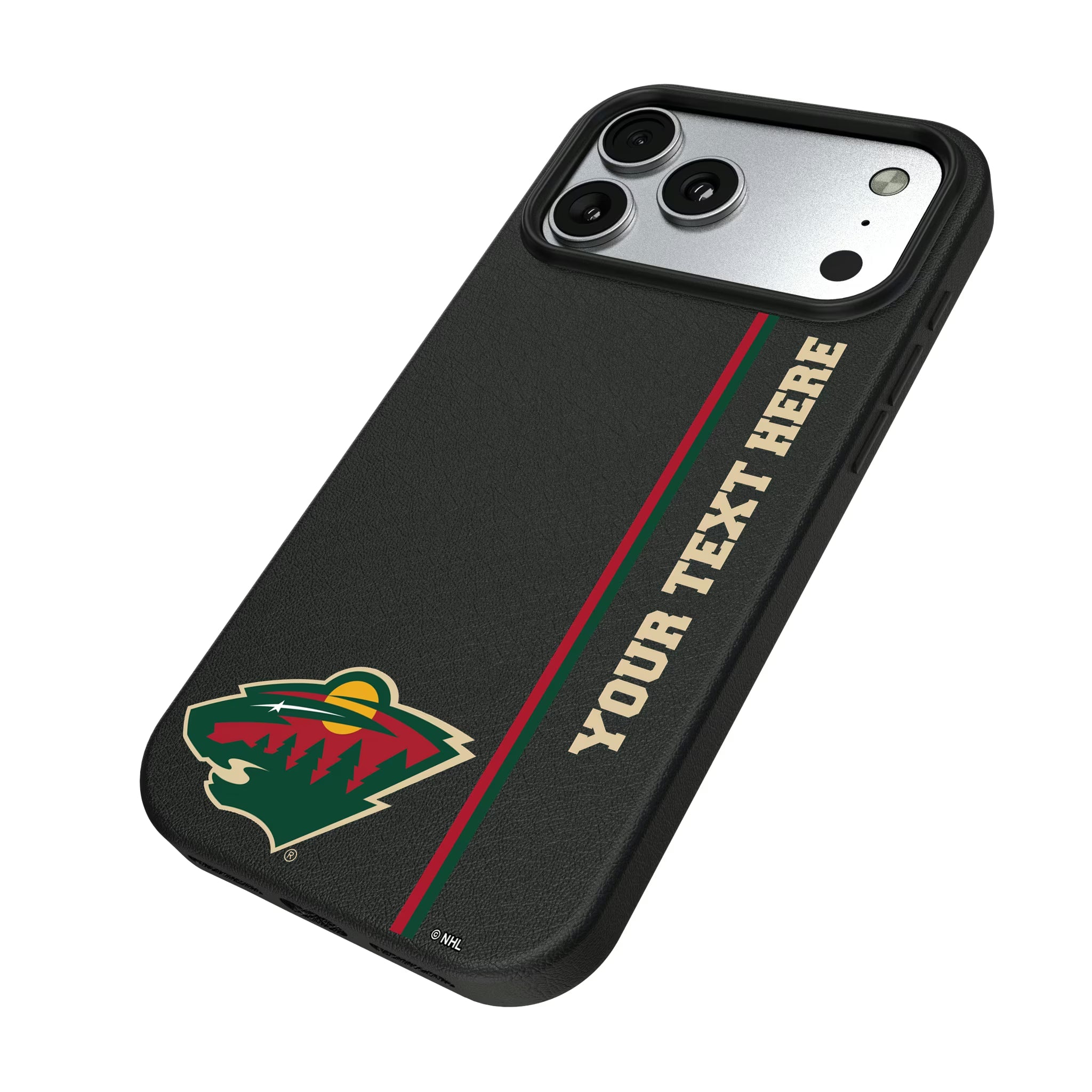 Minnesota Wild Personalized Sidebard iPhone MagSafe Compatible Phone Case for Apple iPhone - Isometric View#Device_iPhone 17 Pro Max