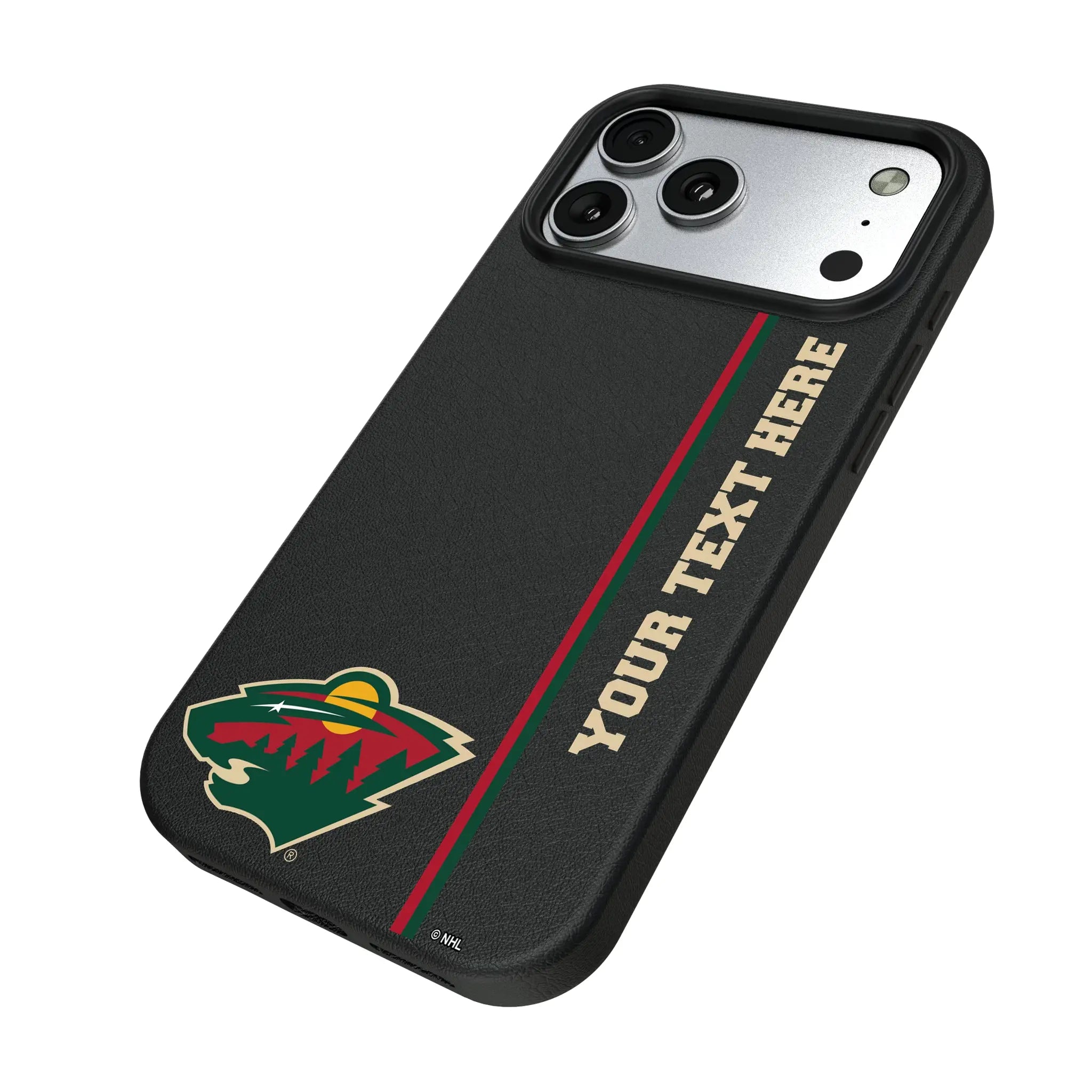 Minnesota Wild Personalized Sidebard iPhone MagSafe Compatible Phone Case for Apple iPhone - Isometric View#Device_iPhone 17 Pro Max