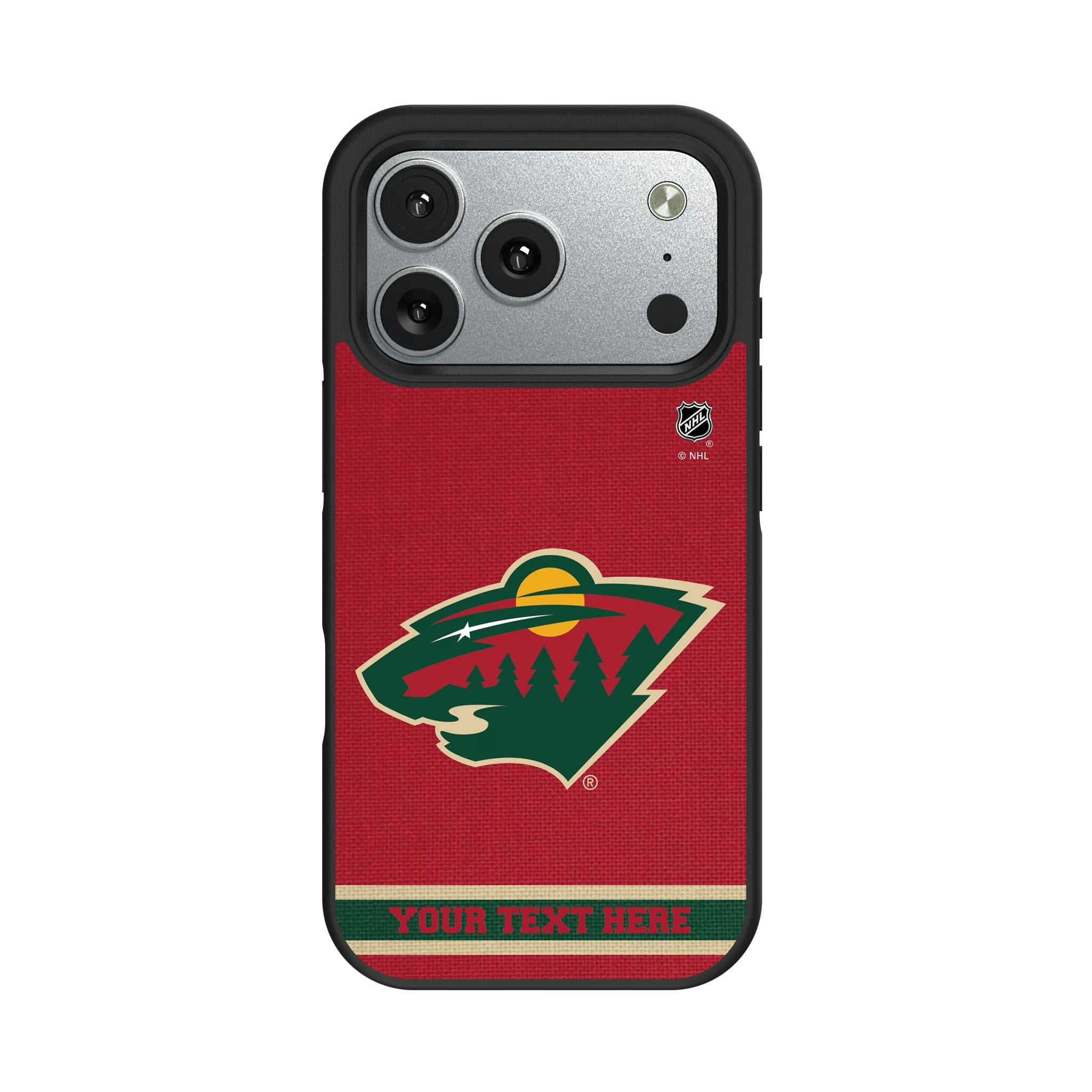 Minnesota Wild Personalized Stripe iPhone Bump Phone Case for Apple iPhone#Device_iPhone 17 Pro