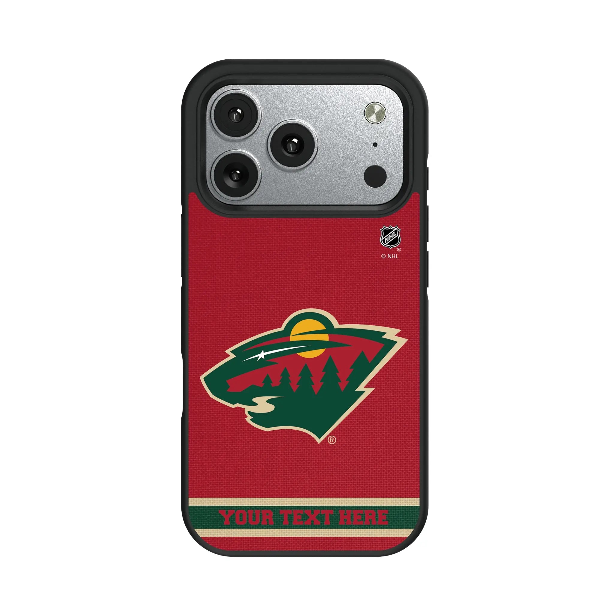 Minnesota Wild Personalized Stripe iPhone Bump Phone Case for Apple iPhone#Device_iPhone 17 Pro