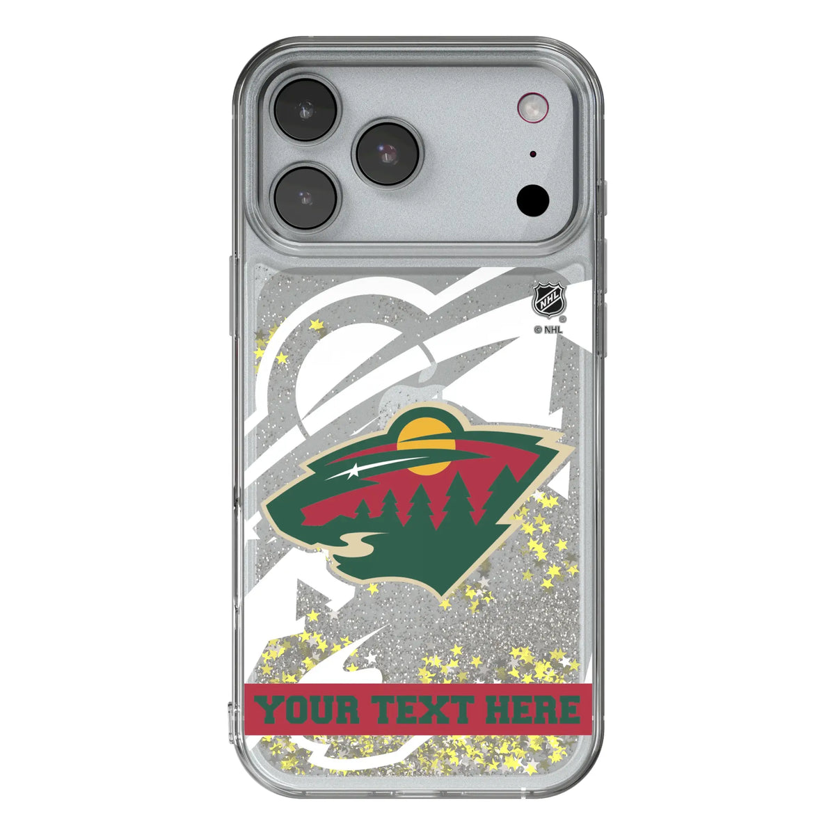 Minnesota Wild Personalized Tilt iPhone Glitter Phone Case for Apple iPhone#Device_iPhone 17 Pro Max