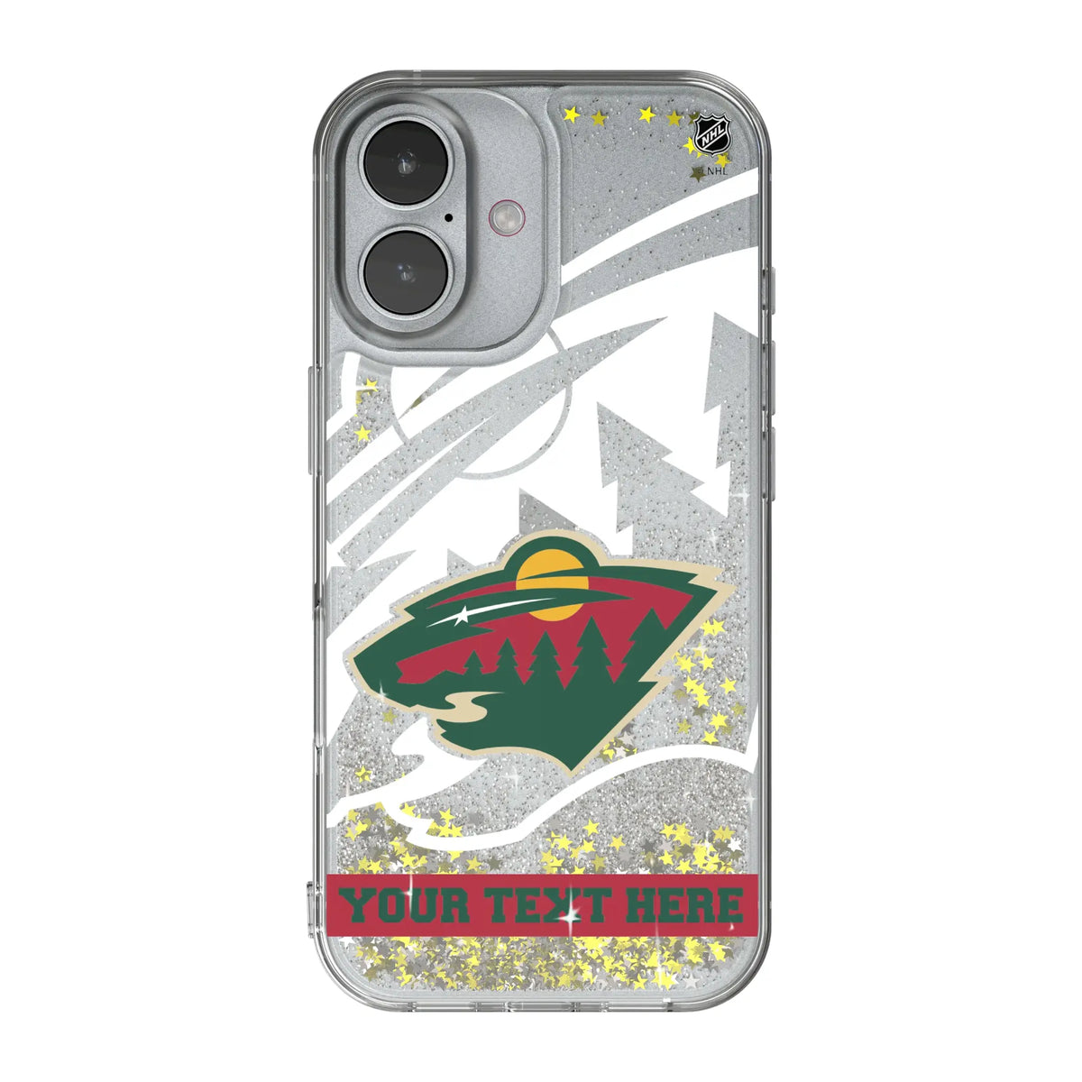 Minnesota Wild Personalized Tilt iPhone Glitter Phone Case for Apple iPhone#Device_iPhone 17