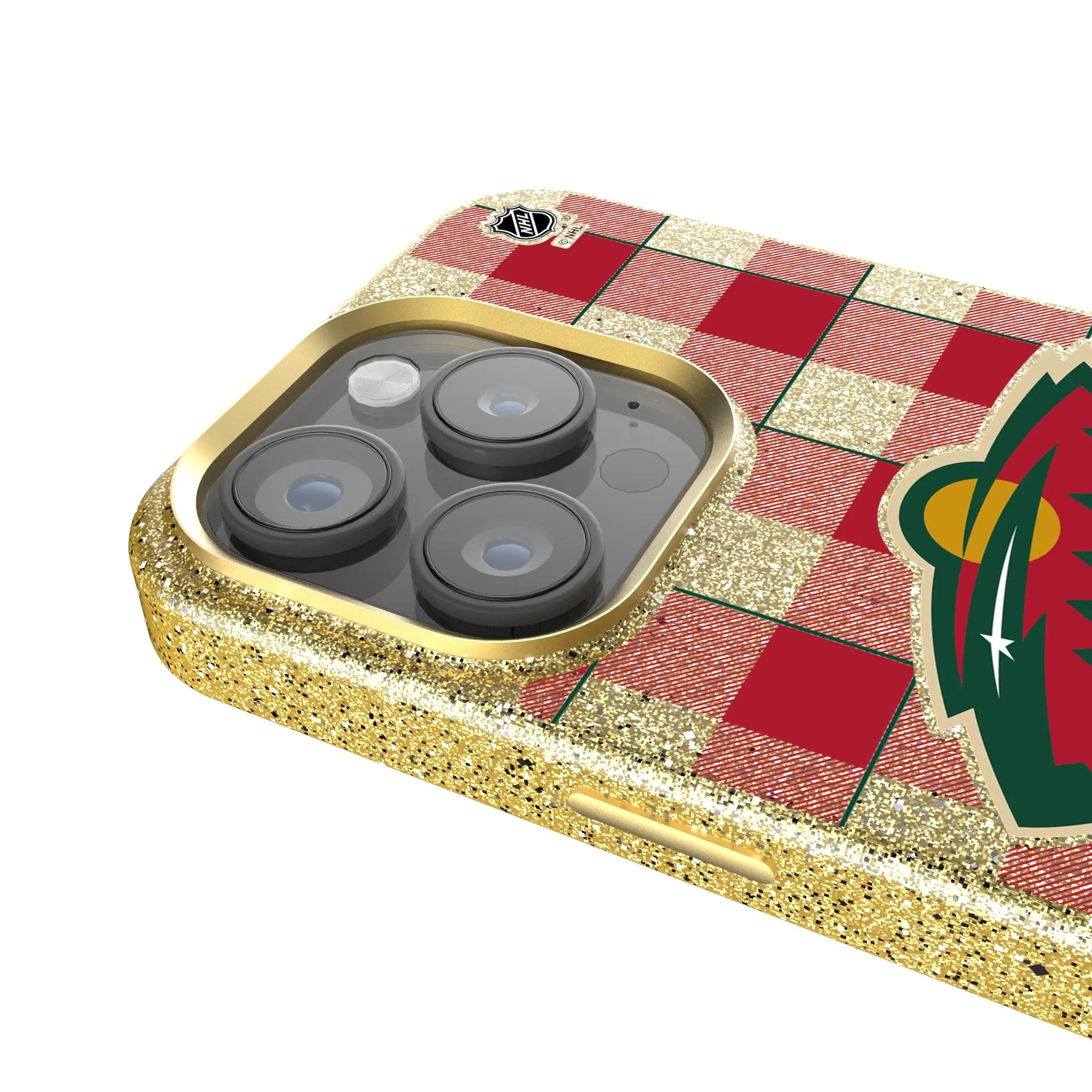 Minnesota Wild Plaid iPhone Bling Phone Case for Apple iPhone - Detail