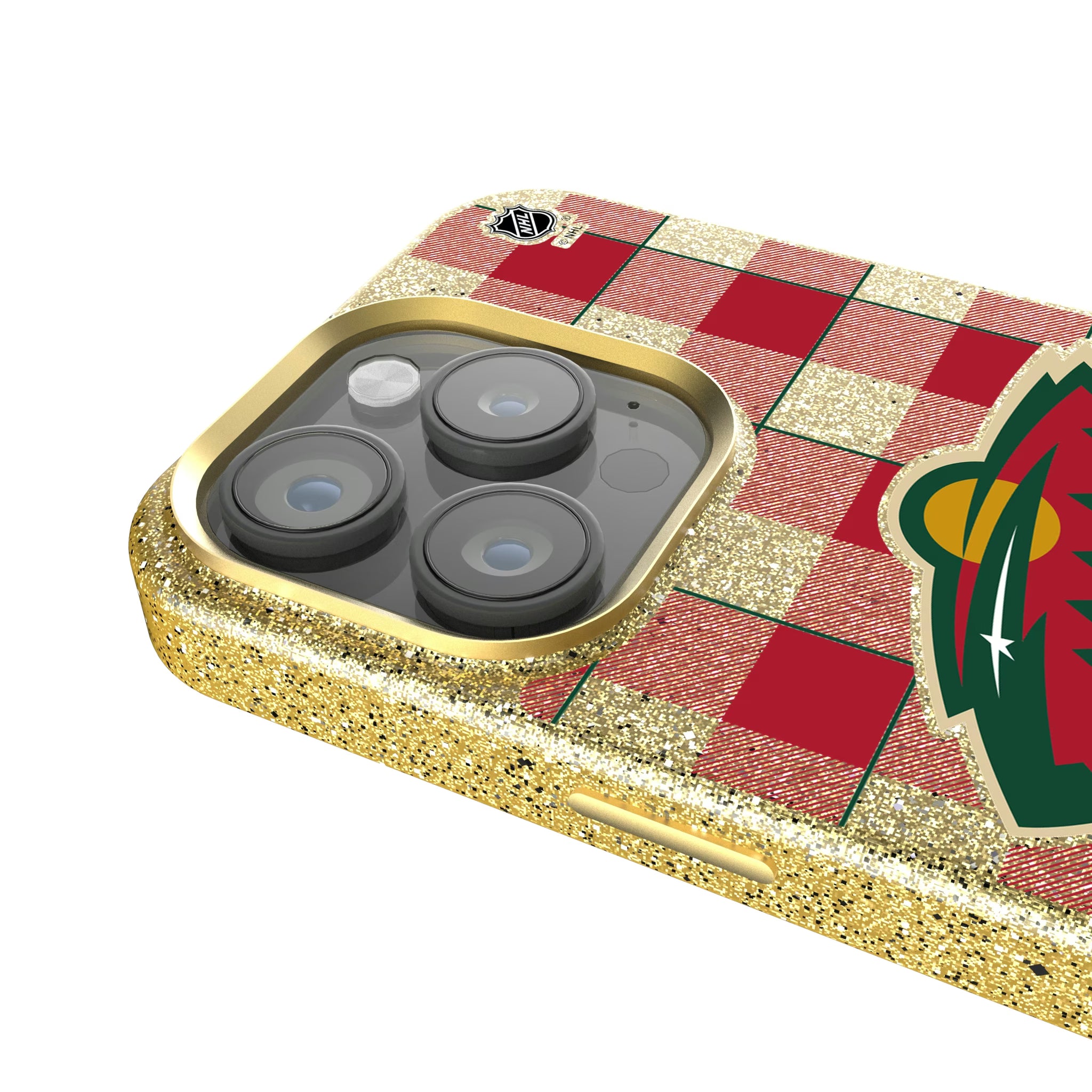 Minnesota Wild Plaid iPhone Bling Phone Case for Apple iPhone - Detail