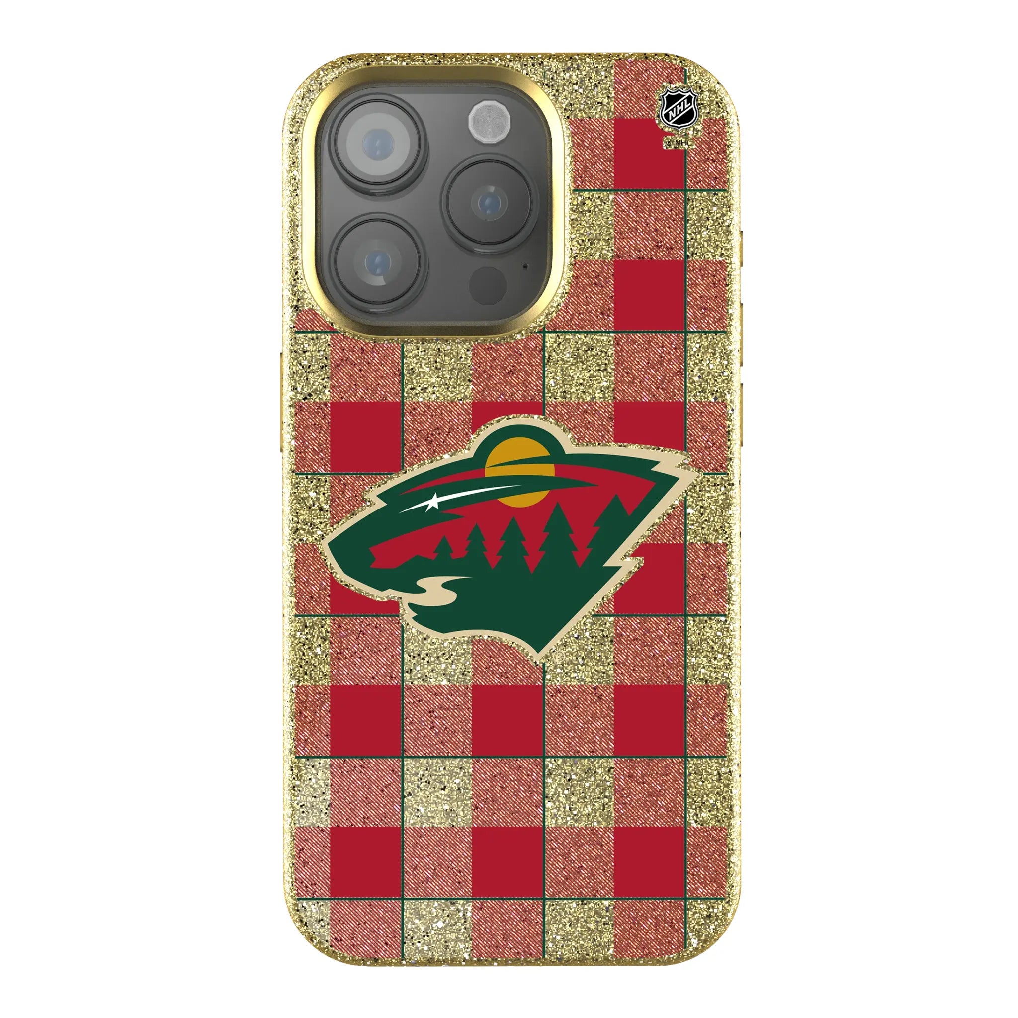 Minnesota Wild Plaid iPhone Bling Phone Case for Apple iPhone