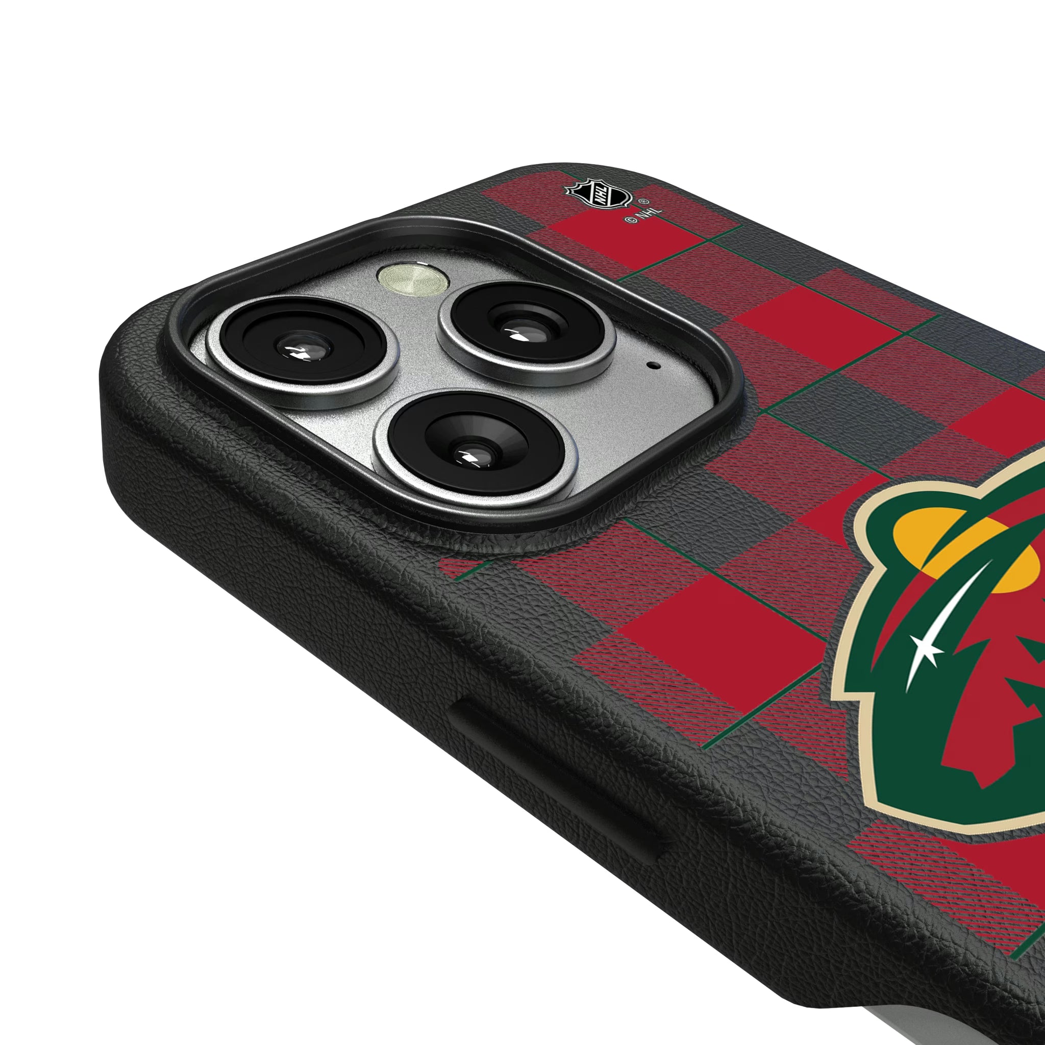 Minnesota Wild Plaid iPhone MagSafe Compatible Phone Case for Apple iPhone - Detail