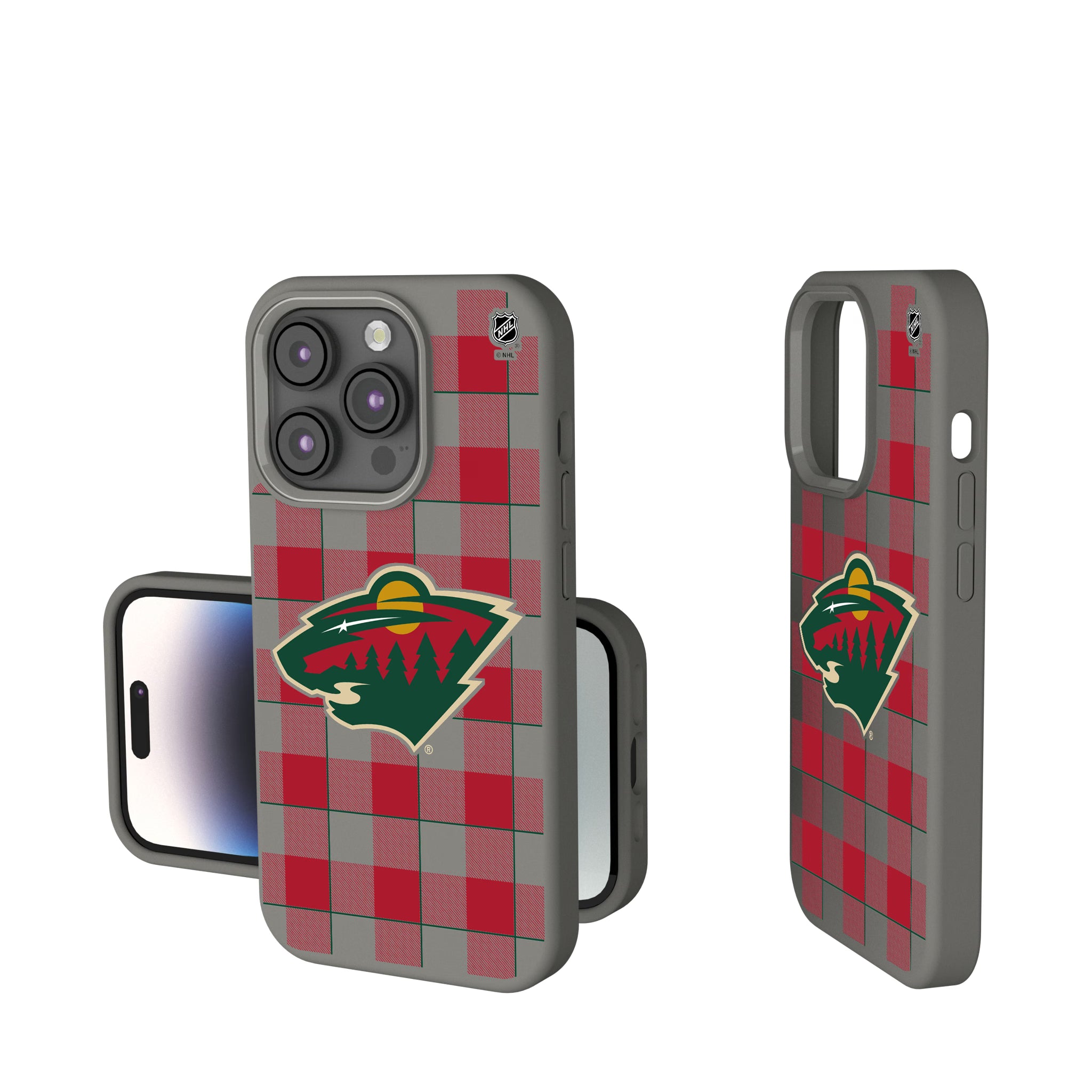 Minnesota Wild Plaid iPhone Soft Touch Phone Case for Apple iPhone