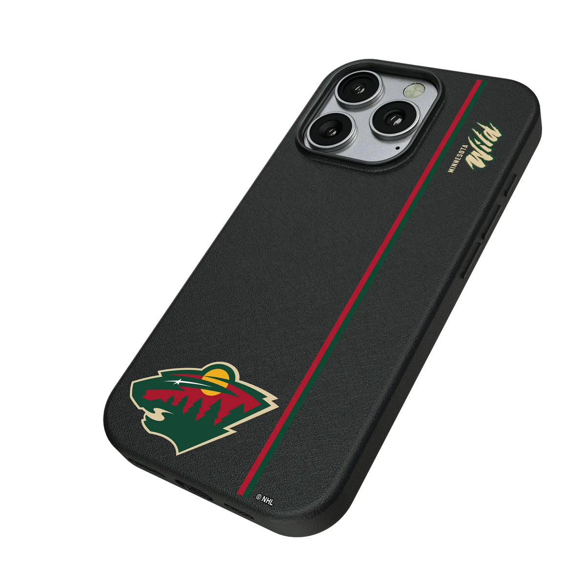 Minnesota Wild Sidebar iPhone MagSafe Compatible Phone Case for Apple iPhone - Isometric View#Device_iPhone 16 Pro