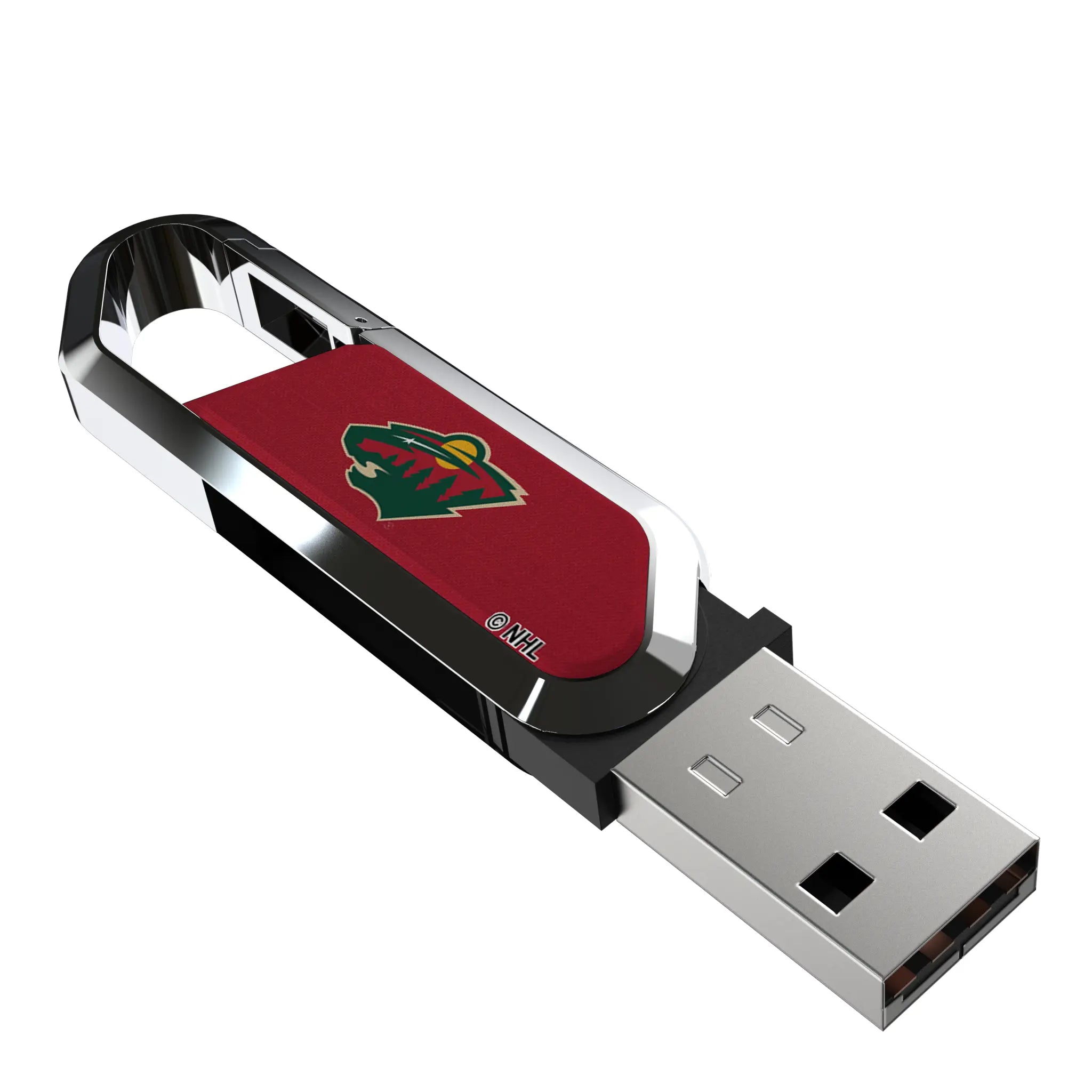 Minnesota Wild Solid USB 64GB Clip Style Flash Drive