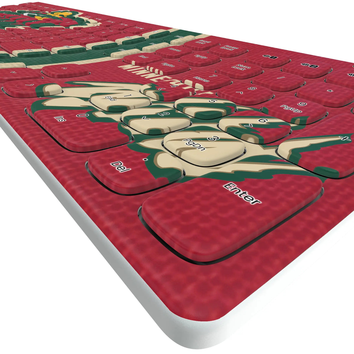 Minnesota Wild Stripe KKB605 Curved Wireless Keyboard - Detail