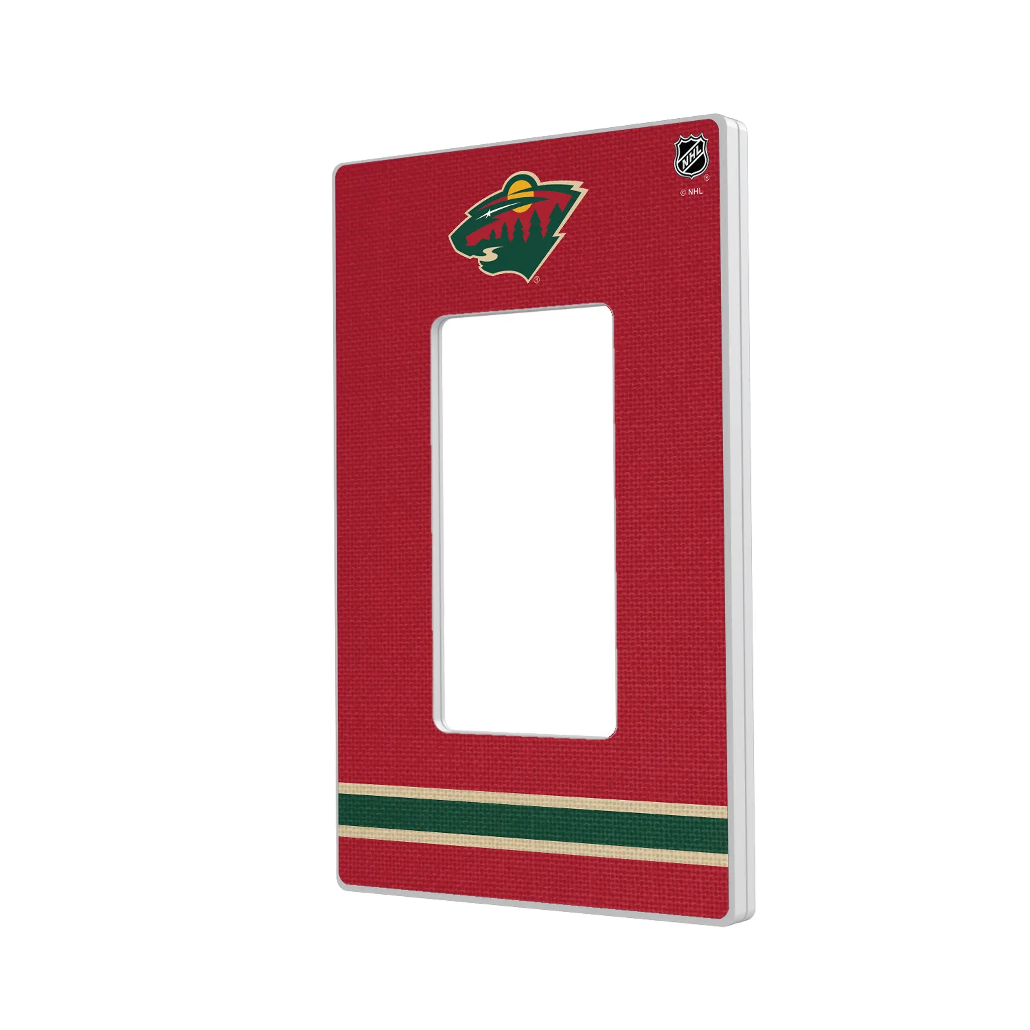 Minnesota Wild Stripe Hidden-Screw Light Switch Plate#Style_Single Rocker