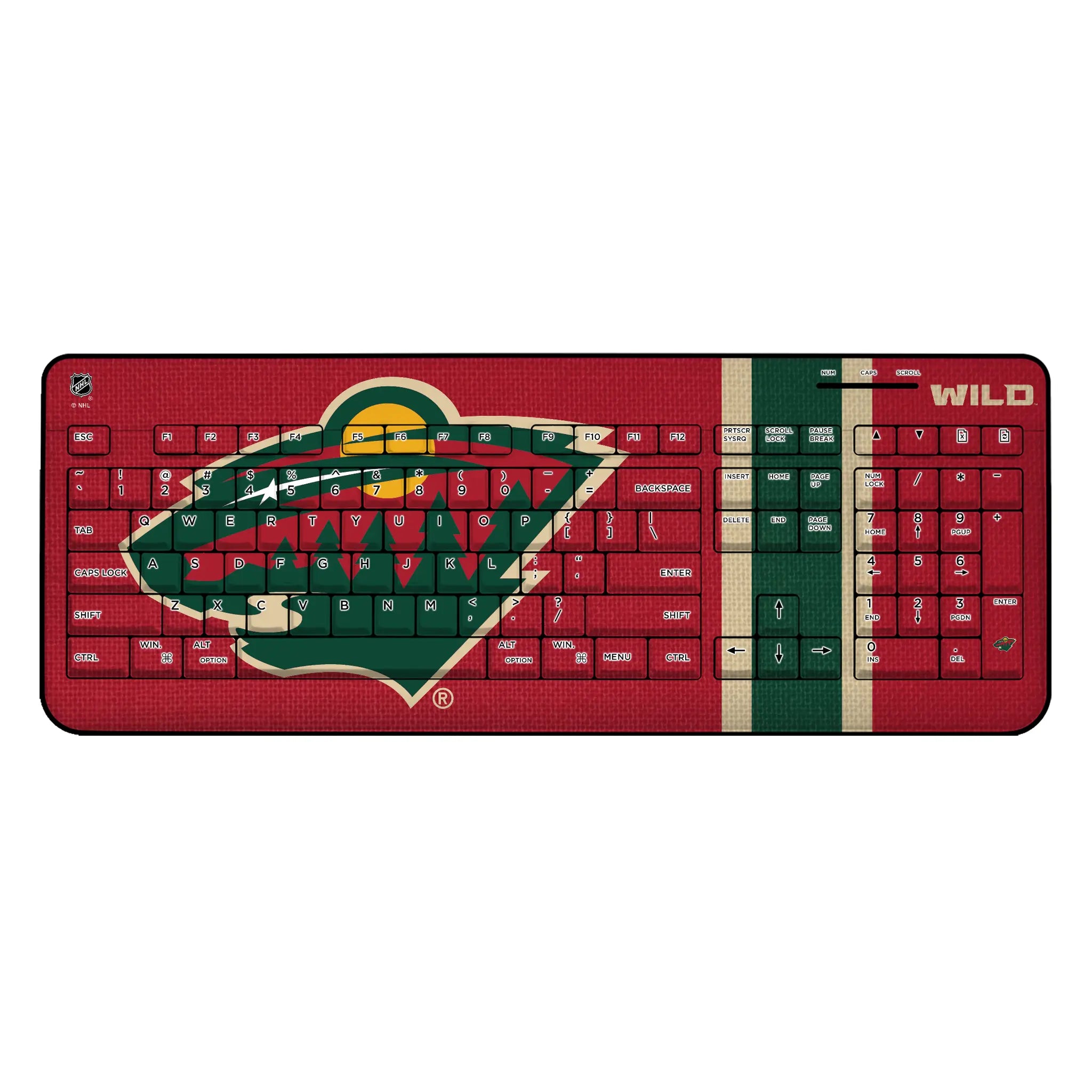 Minnesota Wild Stripe Wireless USB Keyboard