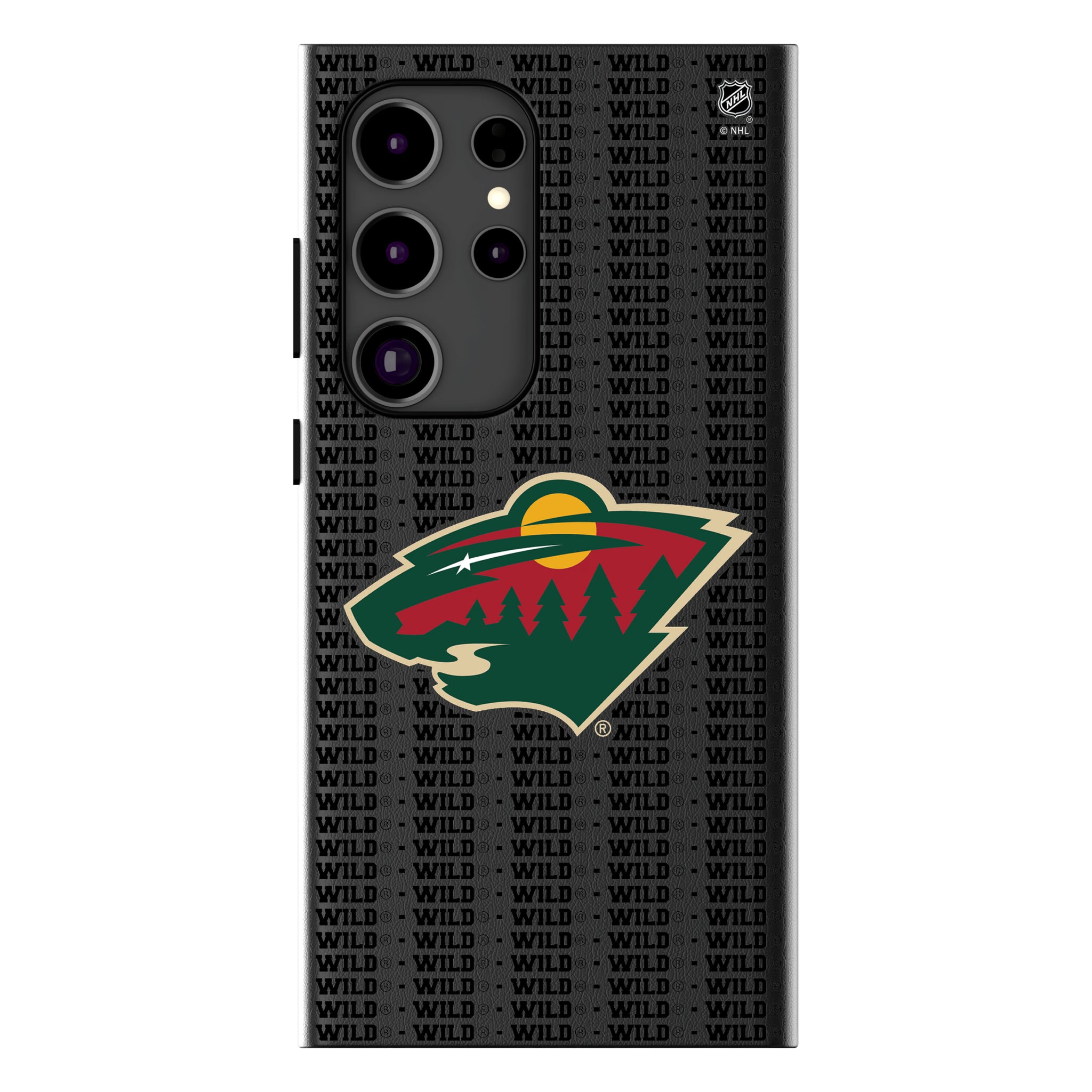 Minnesota Wild Text Backdrop Galaxy MagSafe Compatible Phone Case for Samsung Galaxy