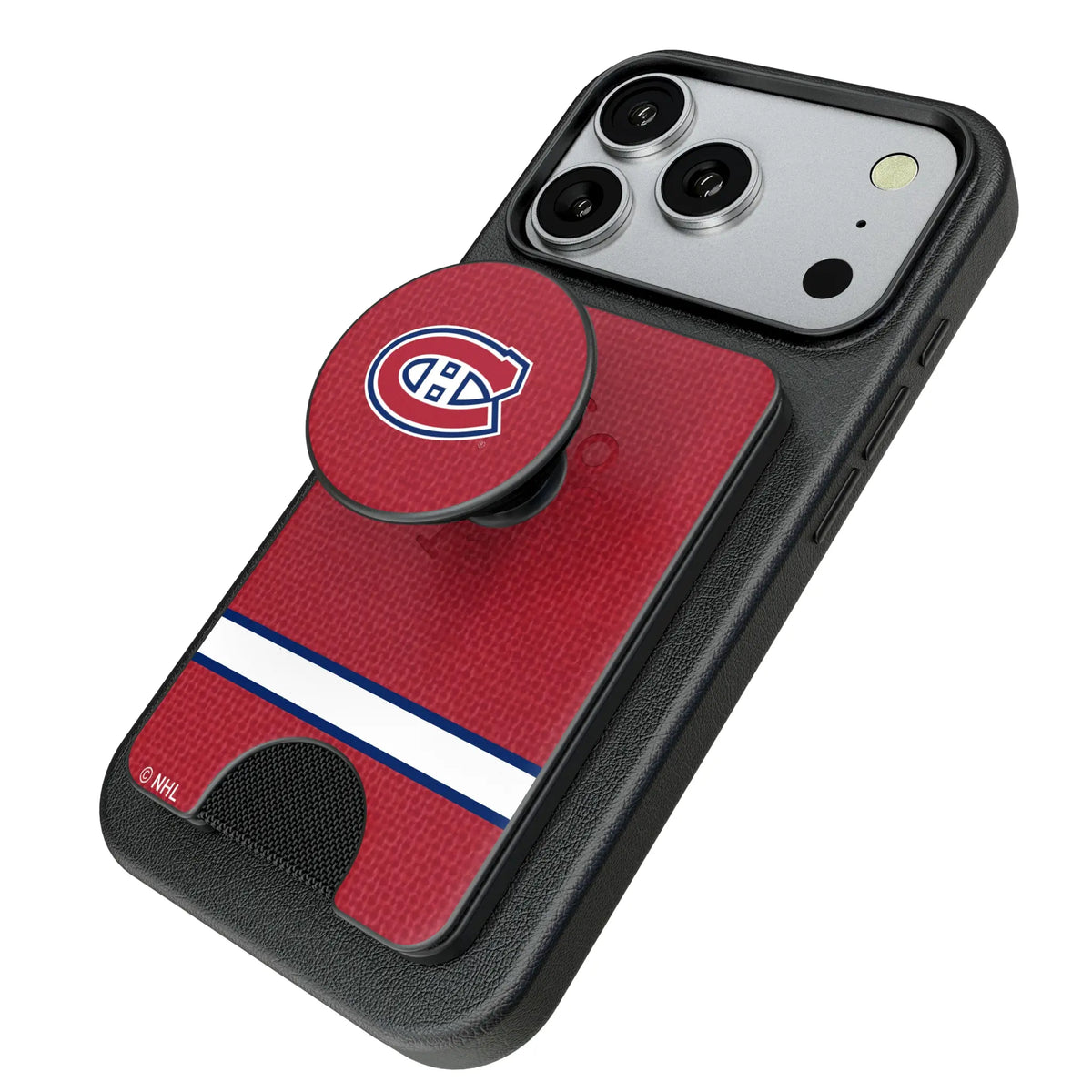 Montreal Canadiens Endzone Solid Popsockets Wallet Magnetic - Isometric View