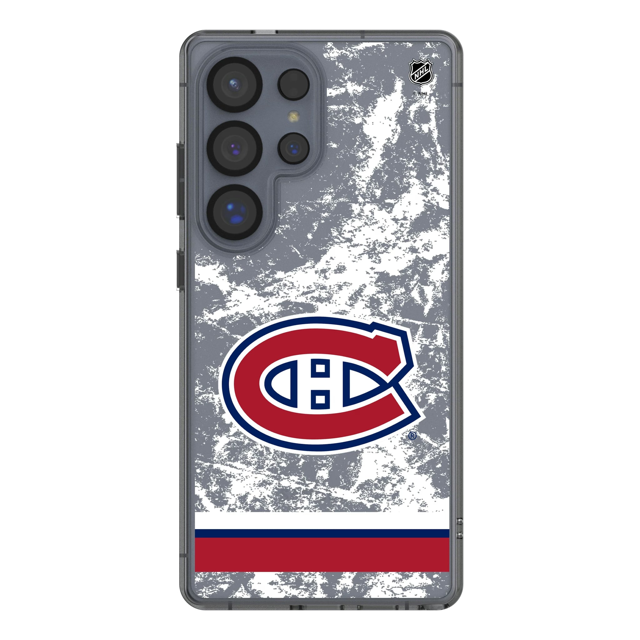 Montreal Canadiens Ice Stripe Galaxy Clear Phone Case for Samsung Galaxy