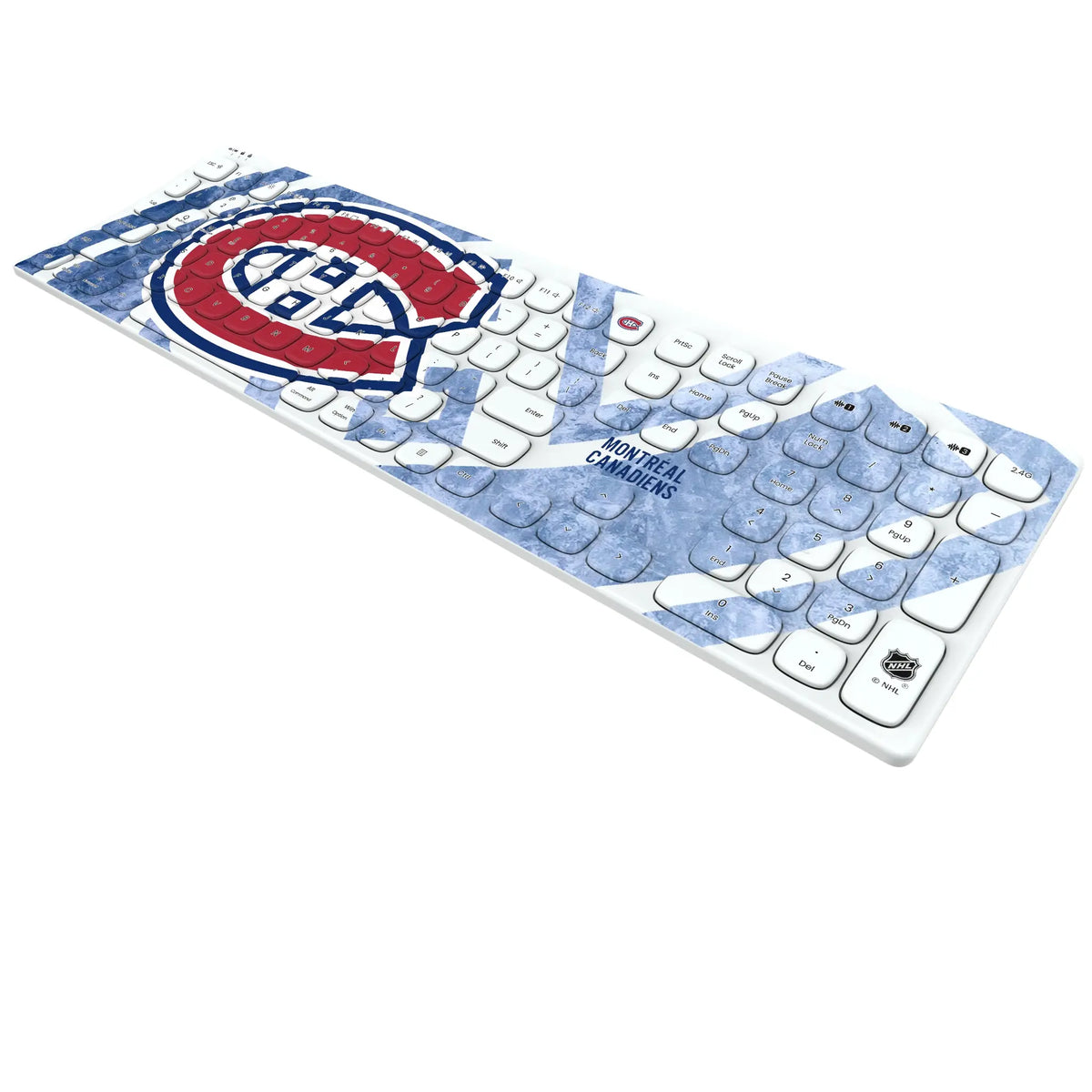 Montreal Canadiens Ice Tilt KKB605 Curved Wireless Keyboard - Isometric View