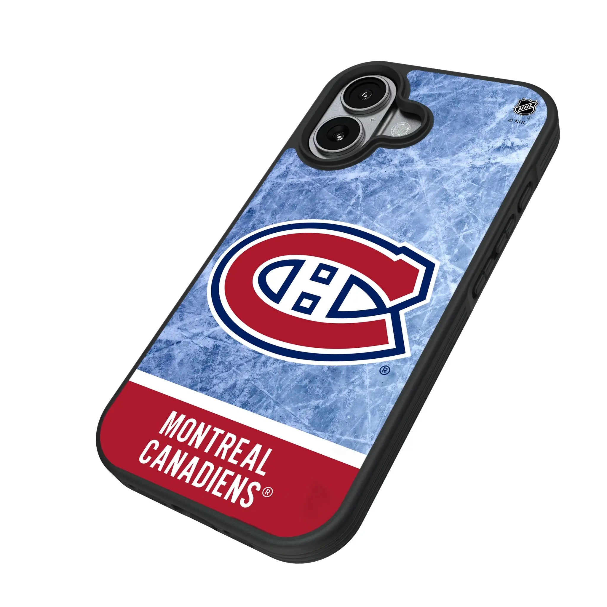 Montreal Canadiens Ice Wordmark iPhone Bump Phone Case for Apple iPhone - Isometric View#Device_iPhone 17