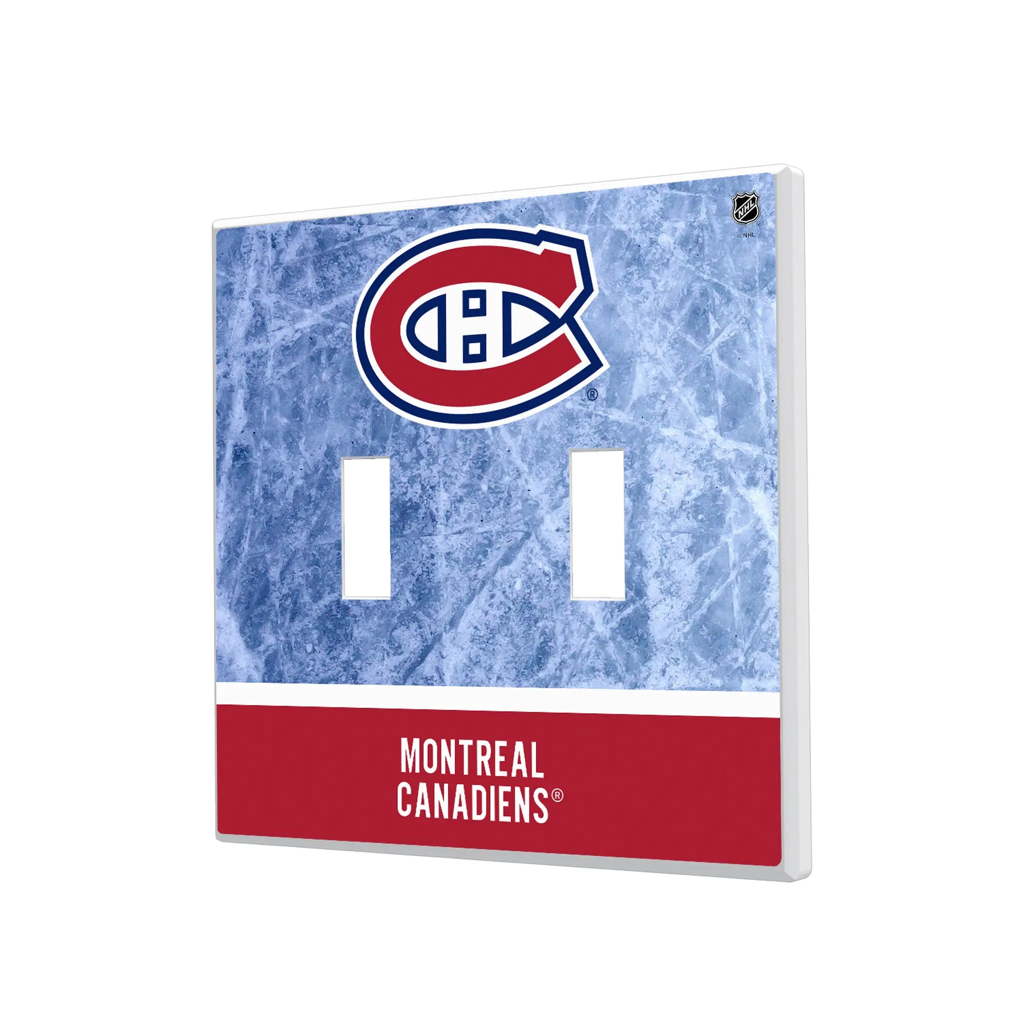 Montreal Canadiens Ice Wordmark Hidden-Screw Light Switch Plate#Style_Double Toggle