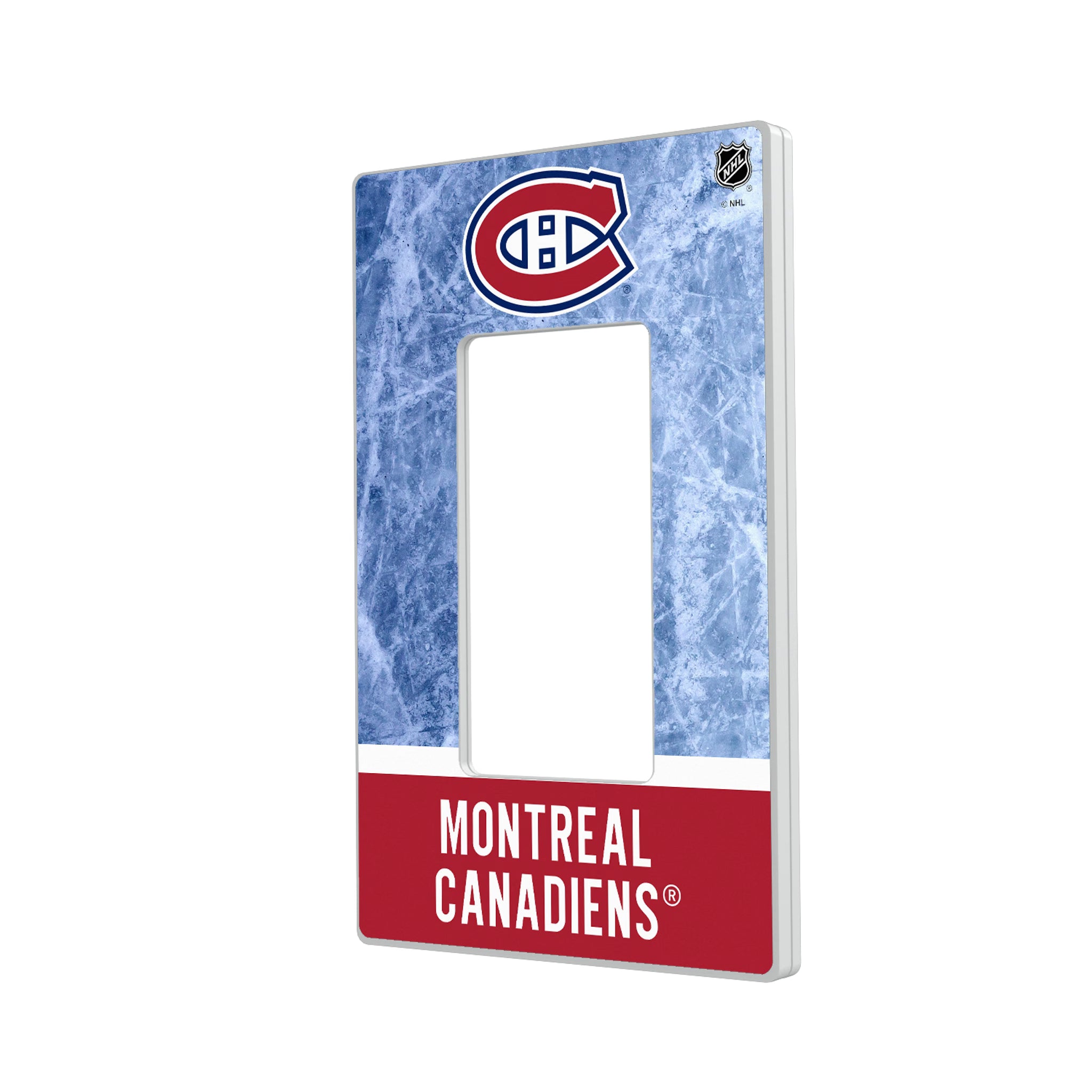 Montreal Canadiens Ice Wordmark Hidden-Screw Light Switch Plate#Style_Single Rocker