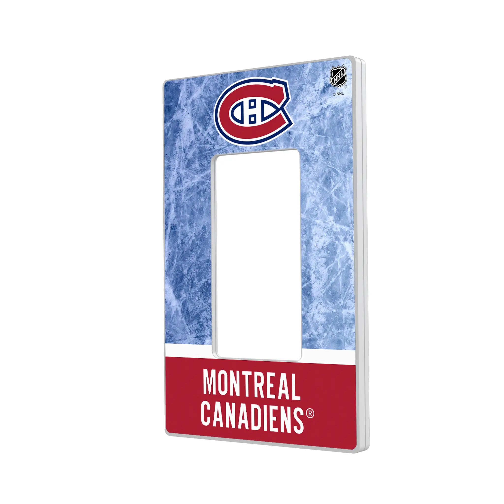 Montreal Canadiens Ice Wordmark Hidden-Screw Light Switch Plate#Style_Single Rocker