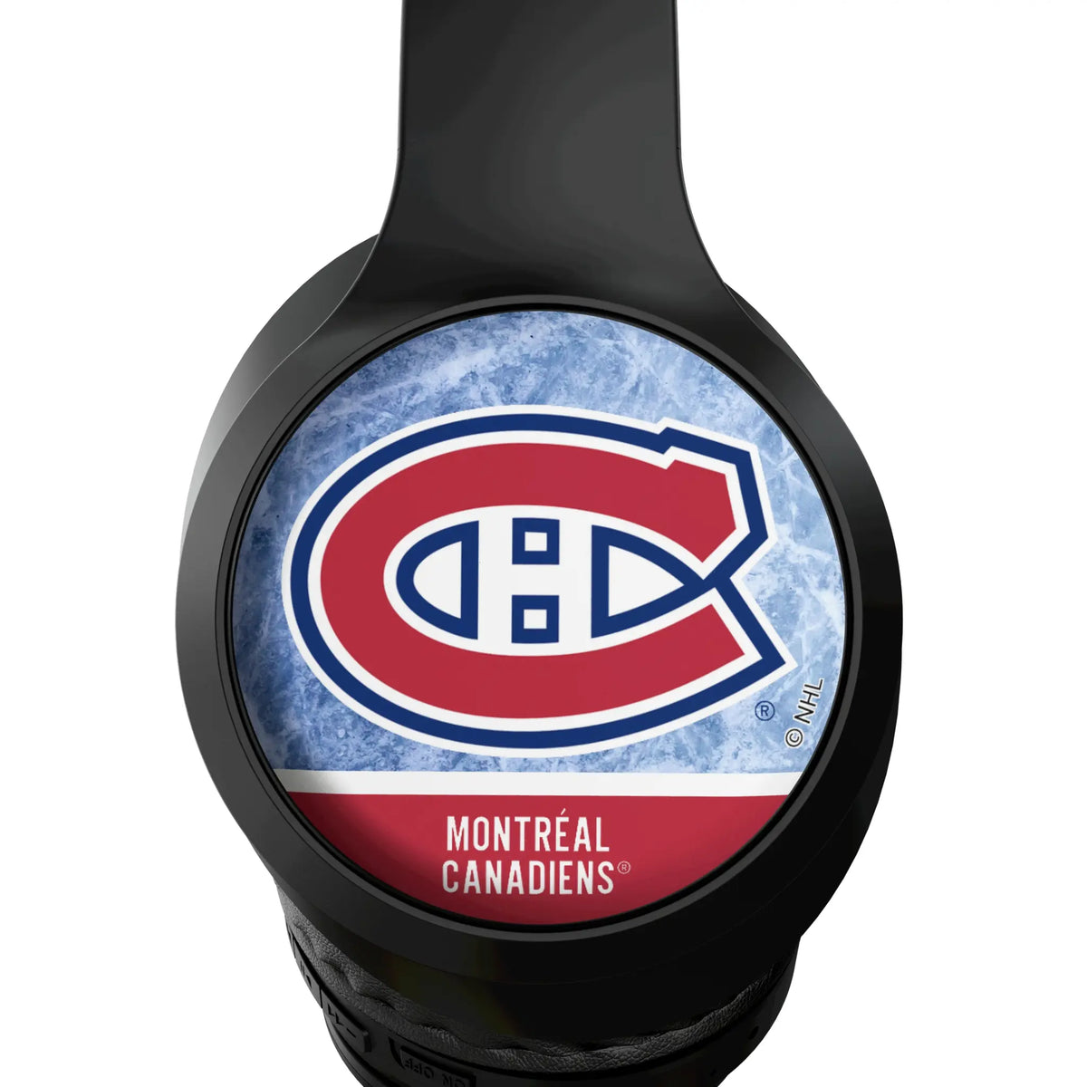 Montreal Canadiens Ice Wordmark Wireless Over-Ear Headphones With Case - Detail